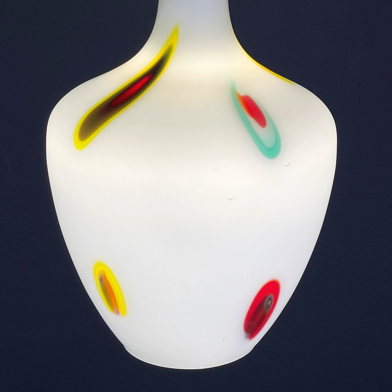 Mid Century Multicolor Opaline Murano Glass Pendant Lamp By Stilnovo Italy 1950s photo Lighting