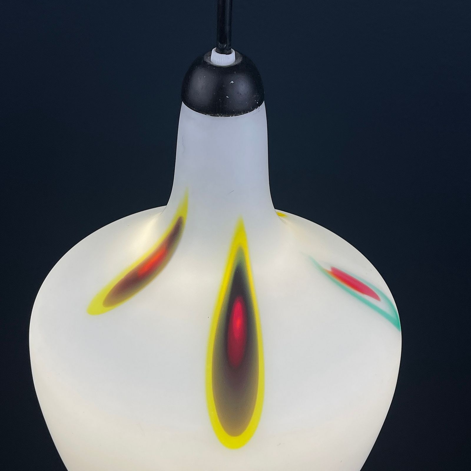 photo furniture Mid Century Multicolor Opaline Murano Glass Pendant Lamp By Stilnovo Italy 1950s