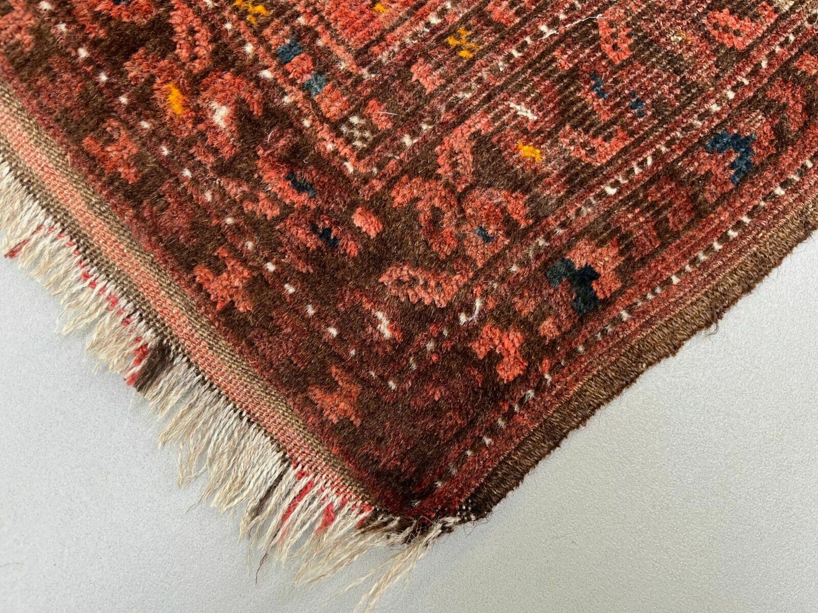 Vintage Afghan Turkoman Village Rug 170x112 Cm, Red, Black Tribal Medium photo vinterior