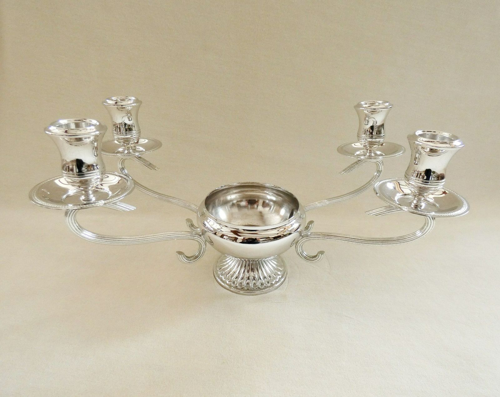 Vintage Silver Plated Candlestick Rhodargo Candle Holder 4/5 Candles Candelabra Delheid Frères Belgium 60s photo furniture