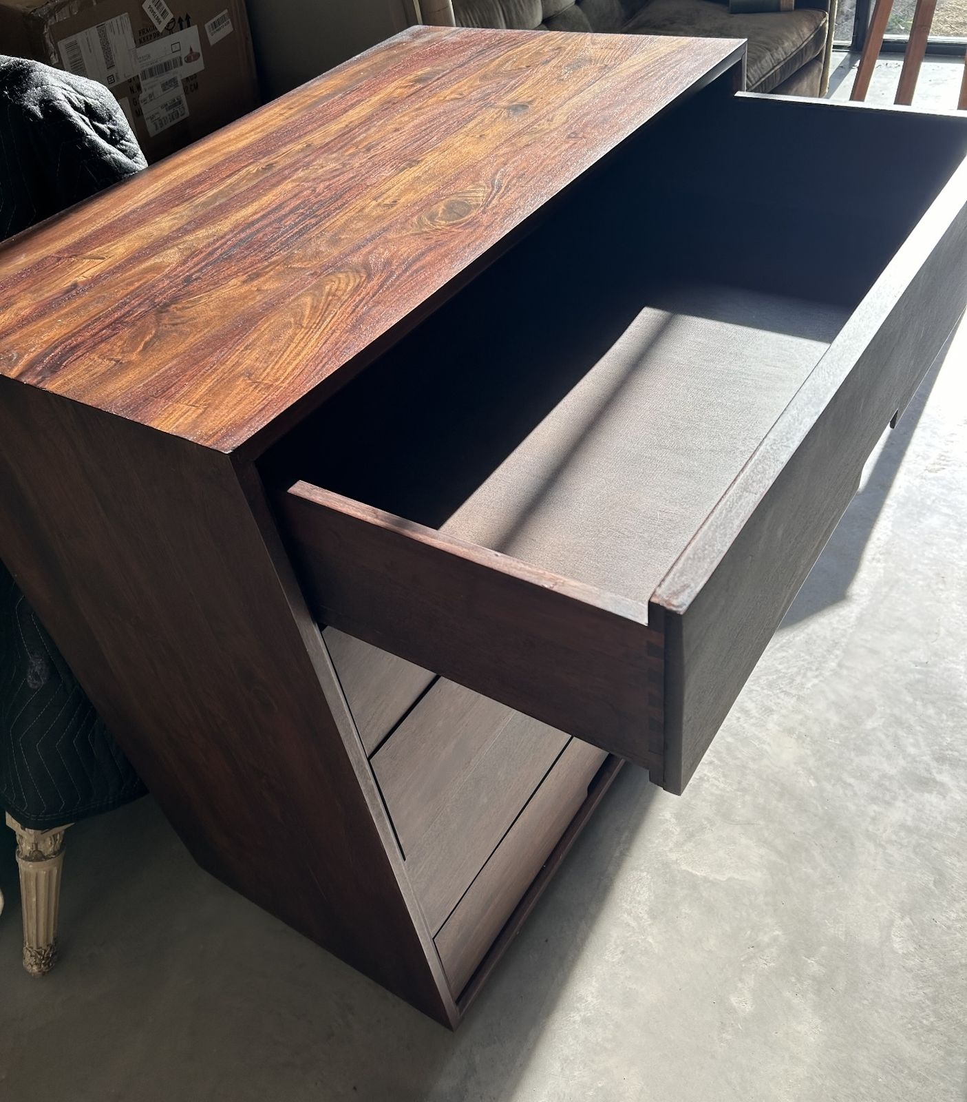 Beautiful Dark Wood Chest Of Drawers photo for sale