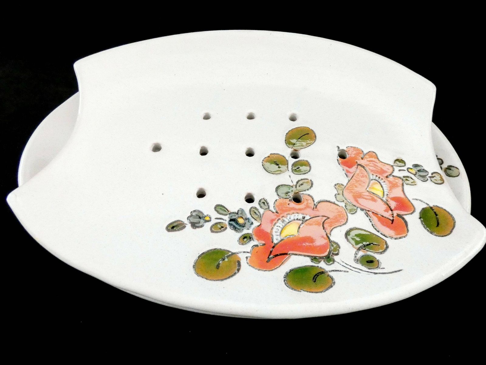 Vintage Vallauris Asparagus Plate French Asparagus Platter Majolica Serving Set Vallauris Pottery 50s photo for sale