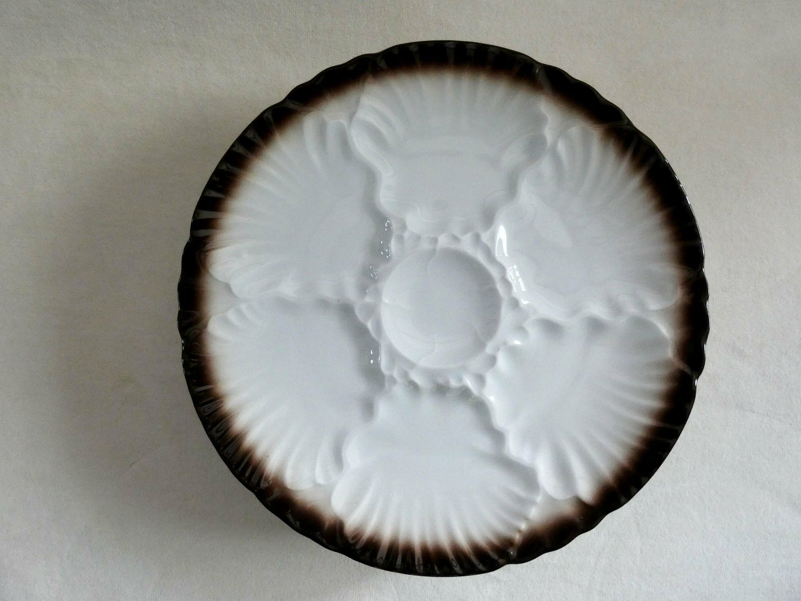 Bareuther Bavaria Oyster Plates, Vintage German Oyster Platter, Bavaria Porcelain Oyster Plate, Rare White Oyster Serving Plate, Germany 60 photo Home Decor
