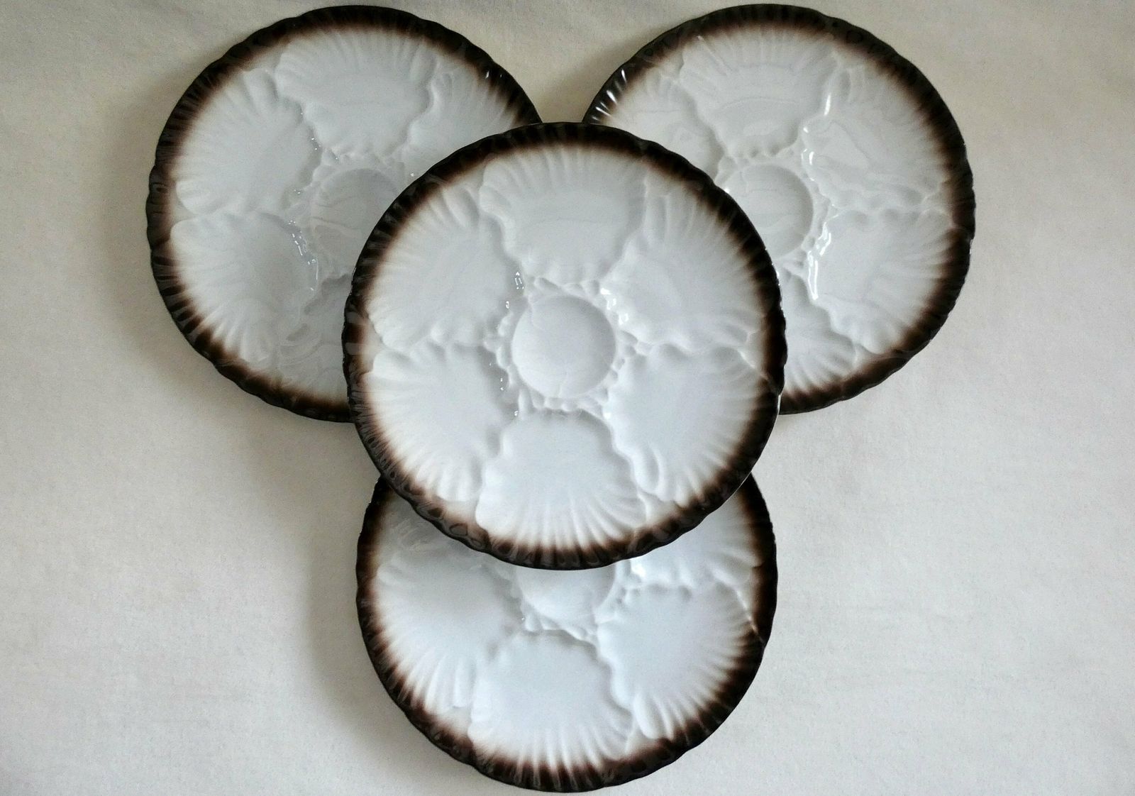 photo furniture Bareuther Bavaria Oyster Plates, Vintage German Oyster Platter, Bavaria Porcelain Oyster Plate, Rare White Oyster Serving Plate, Germany 60