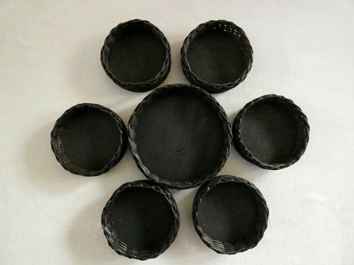 Groot Frans Vlechtwerk Dienblad, Vintage Geweven Rotan Schaal, Rustiek Frans Rond Vlechtwerk Serveerservies, Vintage Franse Vlechtwerk Mand photo vinterior