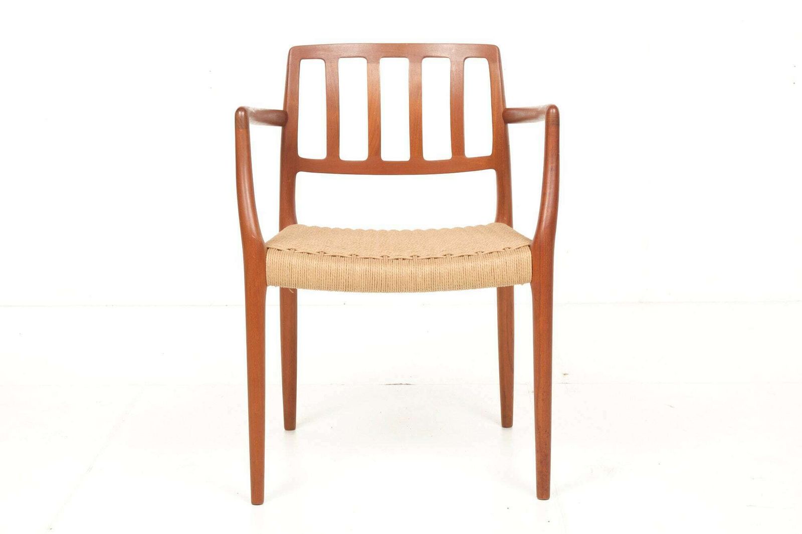 Armchair Niels Otto Moller Mod. 66, Teak, Vintage, New Seat Weave photo furniture