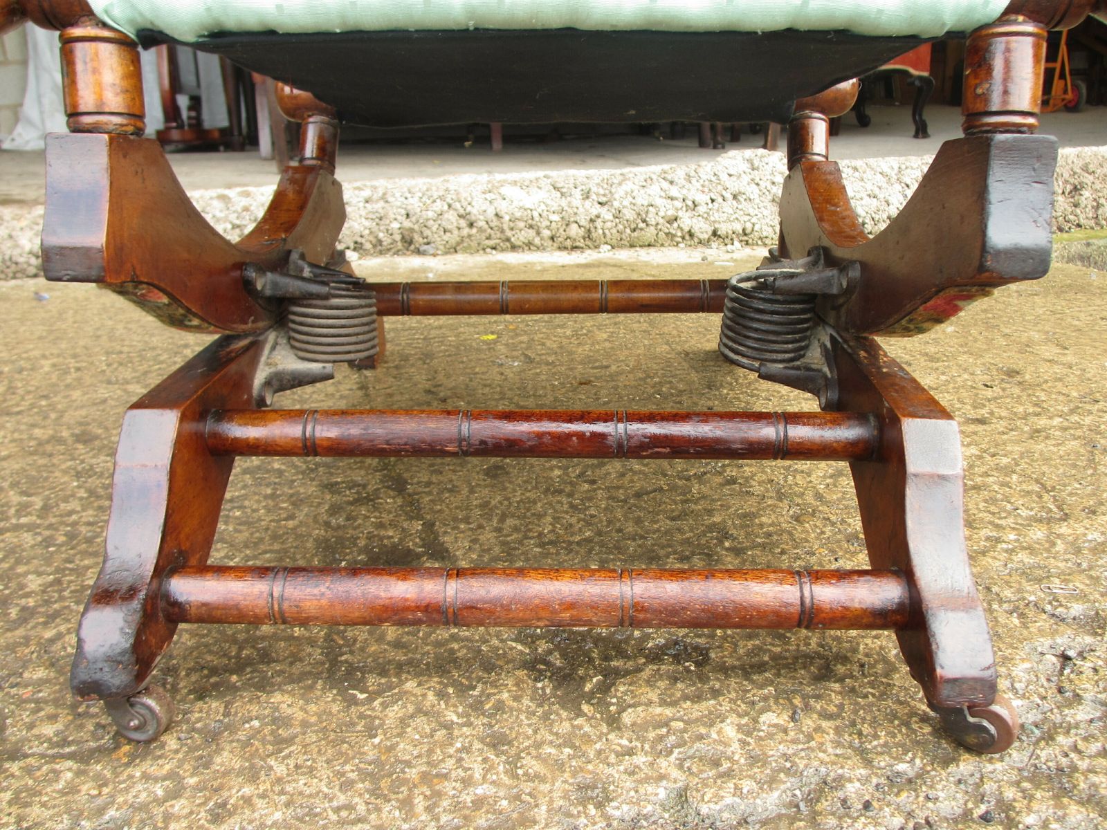 19th Century Beechwood And Upholstered American Rocking Chair photo Furniture