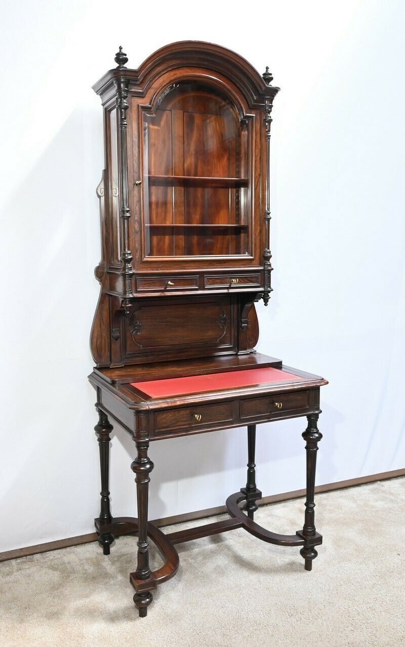 Small Rosewood Showcase Desk Napoleon III Period  Mid 19th Century photo for sale