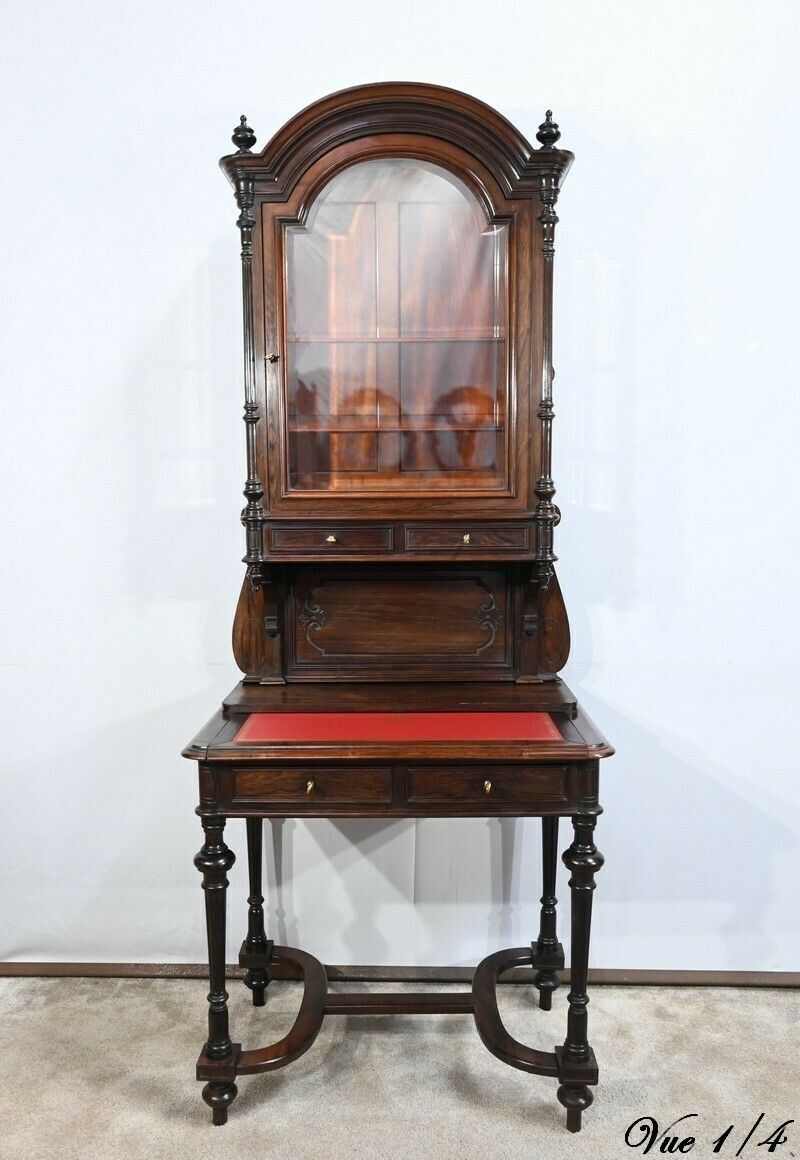 Small Rosewood Showcase Desk Napoleon III Period  Mid 19th Century photo 3229.54838713