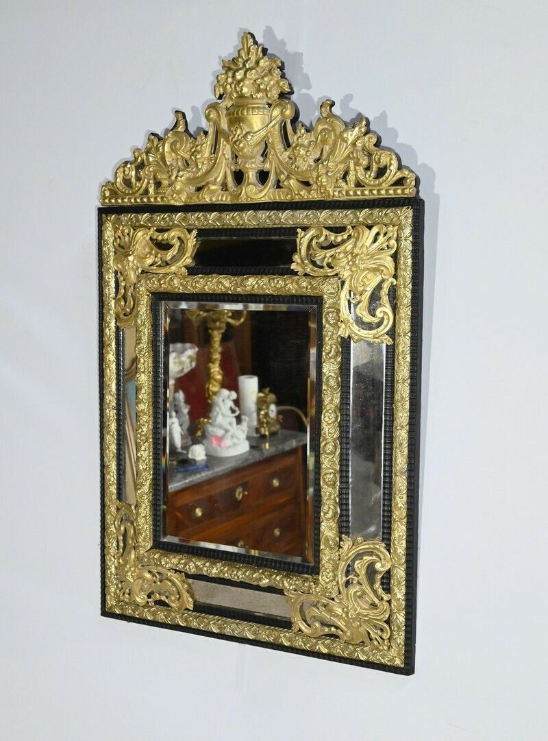 Brass Beaded Mirror Napoleon III Period  Mid 19th Century photo Home Decor