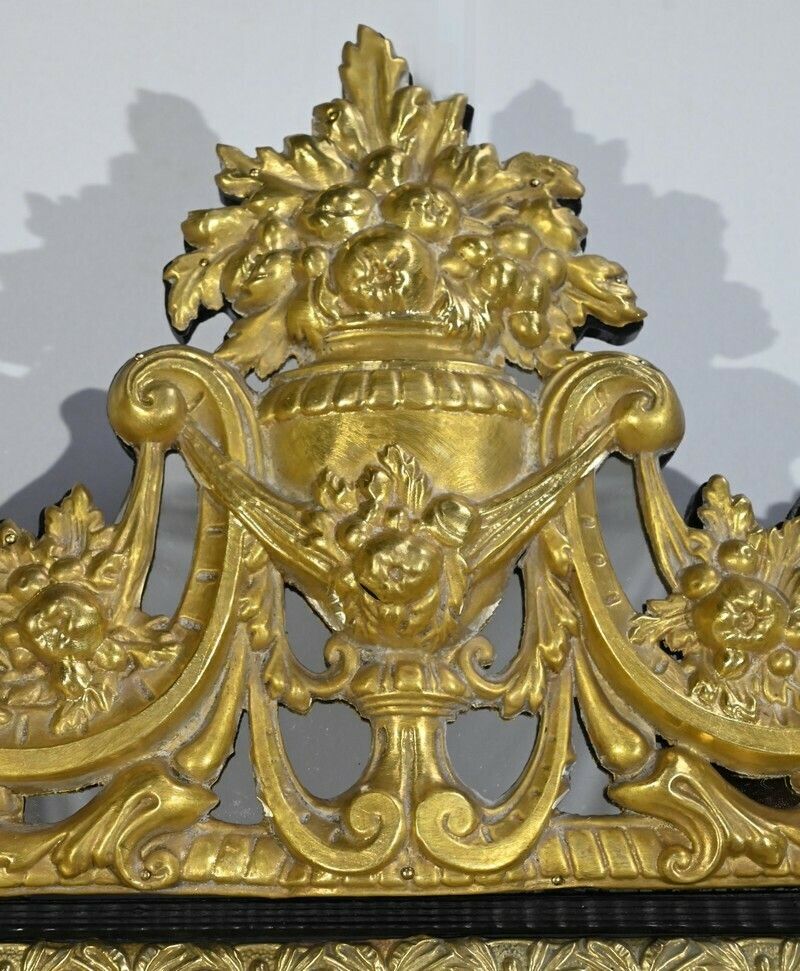 Brass Beaded Mirror Napoleon III Period  Mid 19th Century photo vinterior