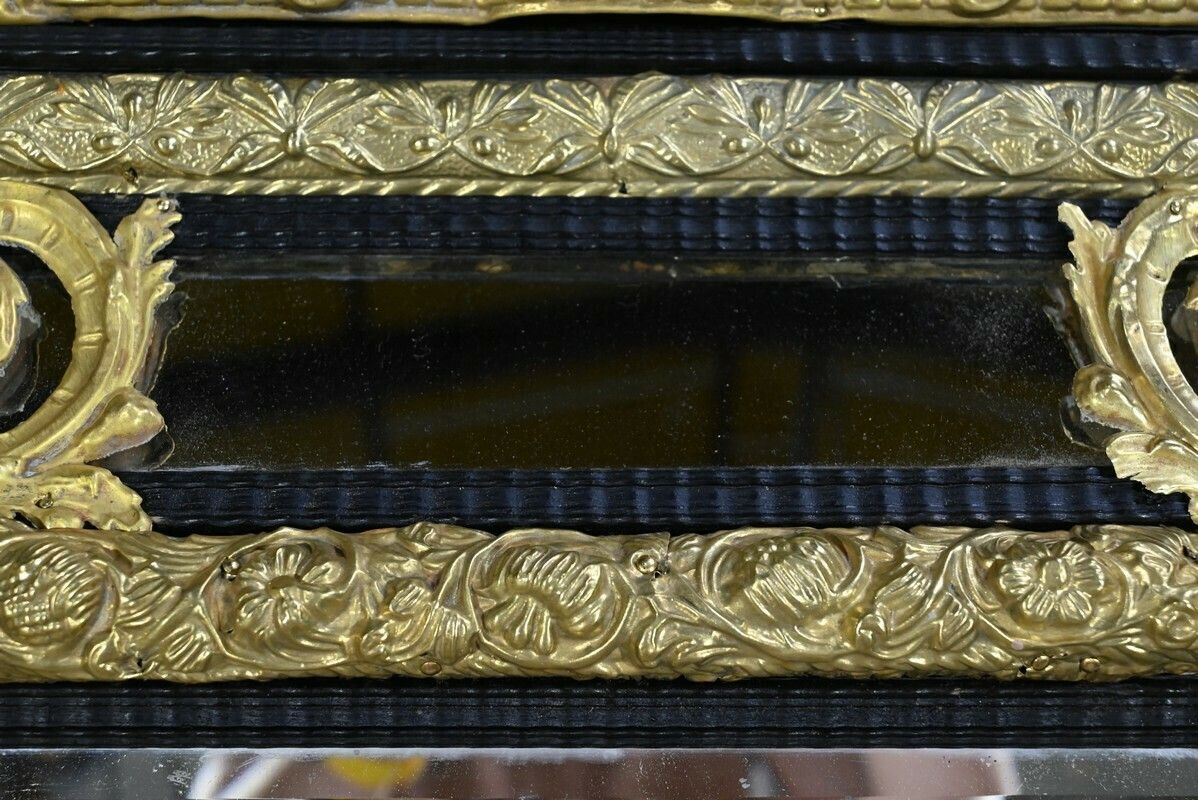 Home Decor Brass Beaded Mirror Napoleon III Period  Mid 19th Century photo