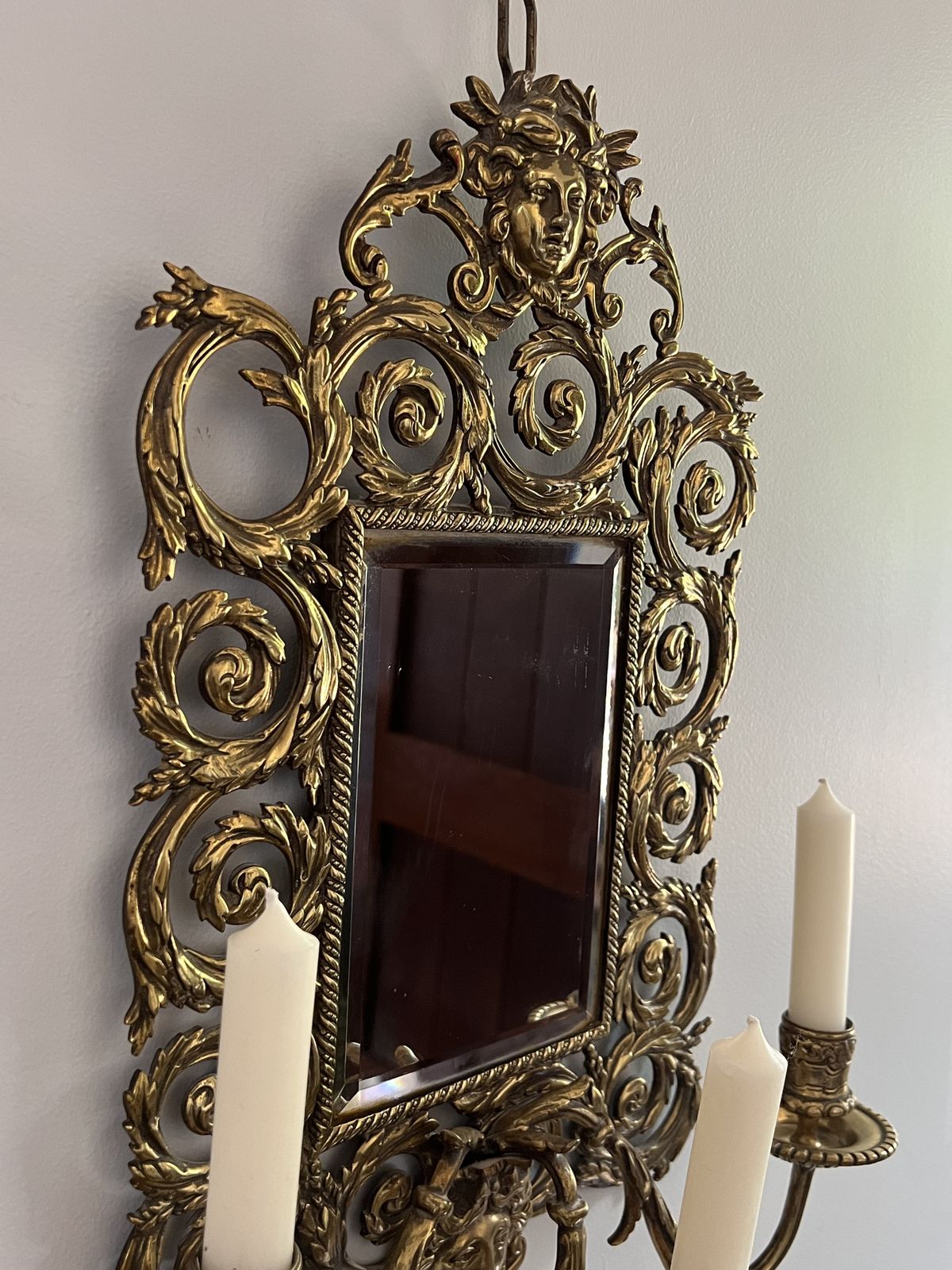 Antique Brass Girandole Wall Sconce photo buy