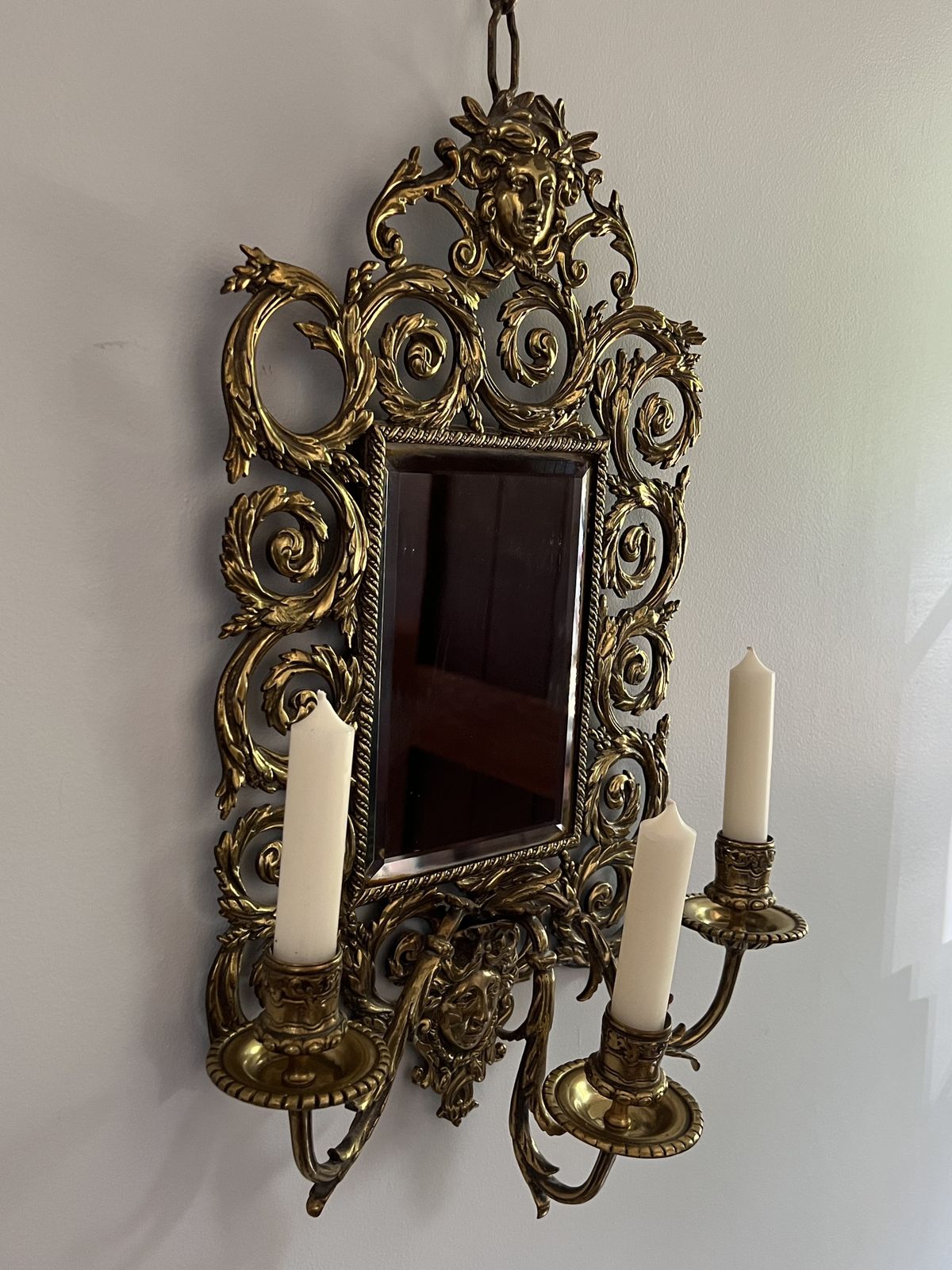 photo furniture Antique Brass Girandole Wall Sconce