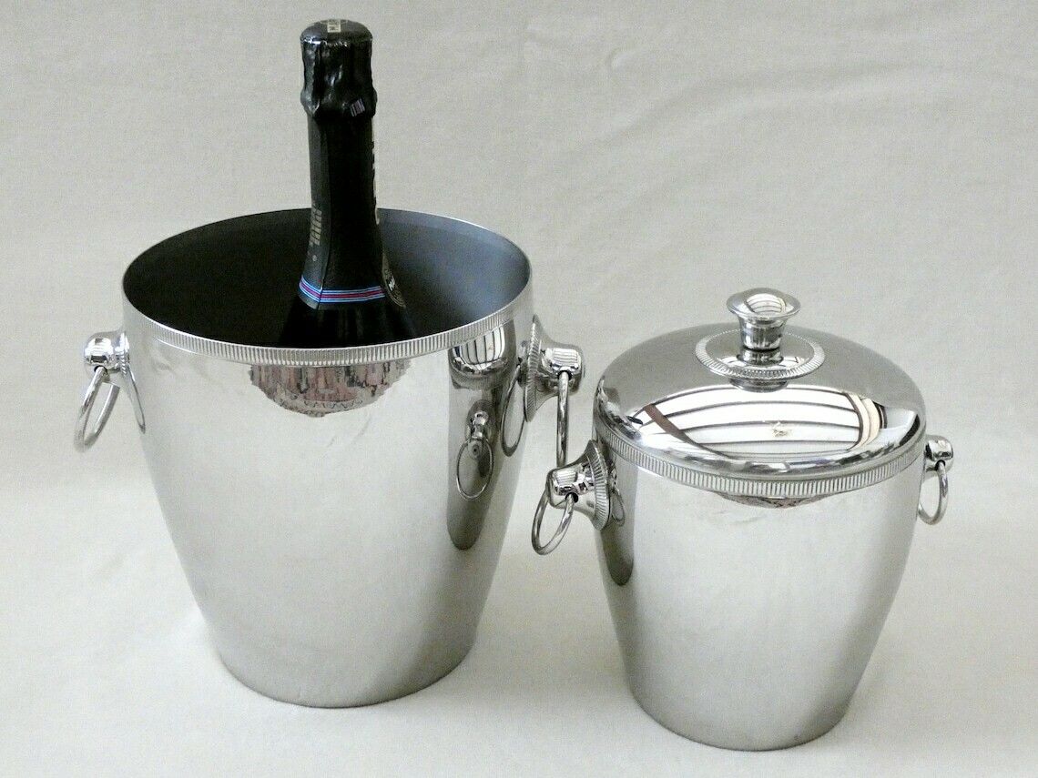 2 Vintage Franse Ijsemmers Letang Remy Champagnekoeler Ijscontainer Wijnkoeler Barcart Accessoires Jaren 70 photo furniture