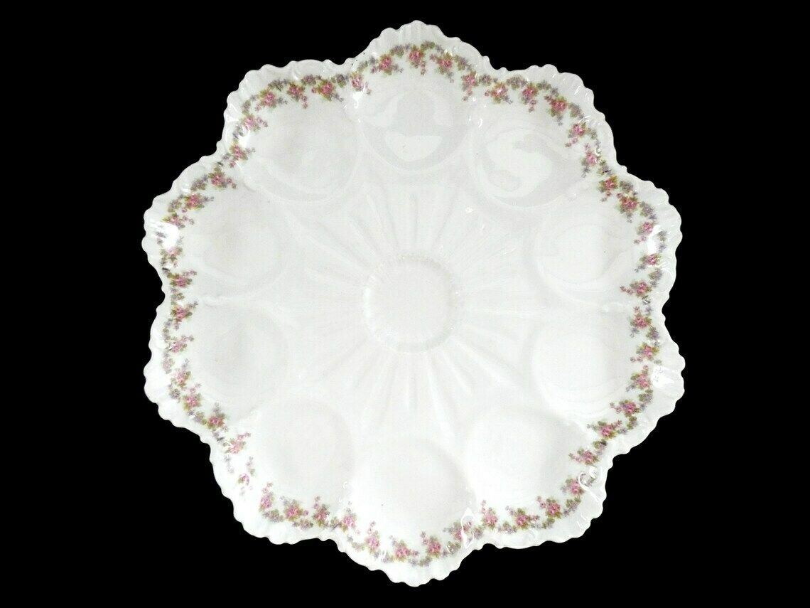 Large Antique Limoges Oyster Platter Vintage French Seafood Serving Plate White Limoges Porcelain 20s photo furniture