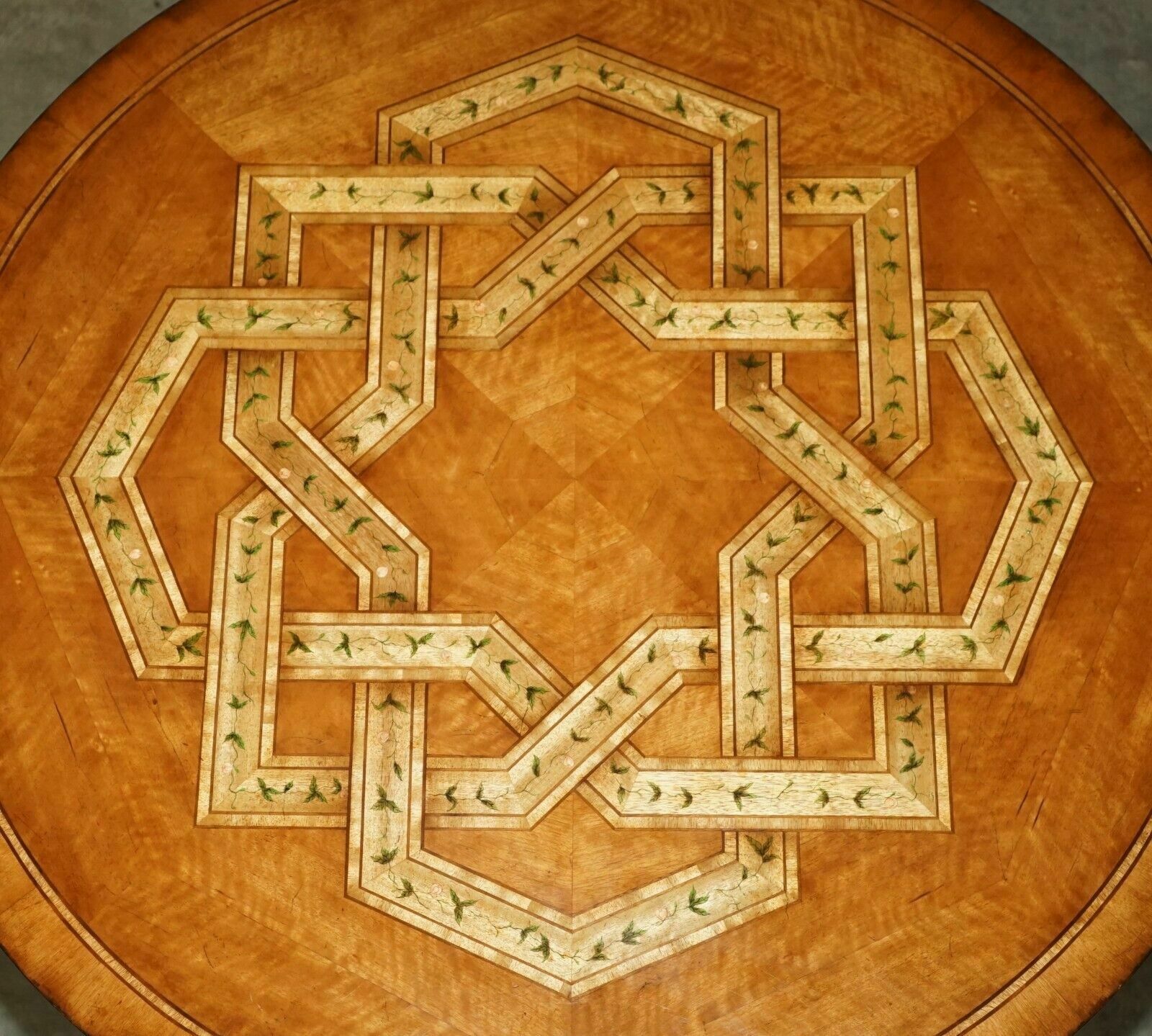 Vintage Celtic Design Burr Oak & Walnut Dining Occasional Games Table & Chairs photo buy