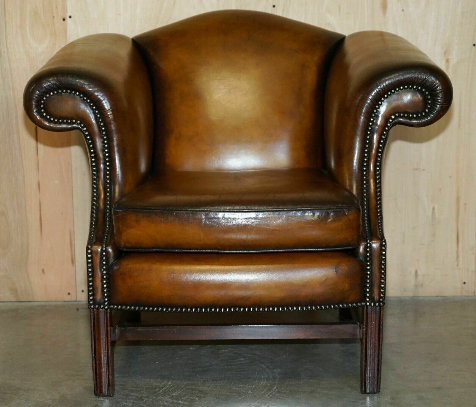 Fine Antique Regency Humpback Style Restored Brown Leather Sofa Armchair Suite photo vintage
