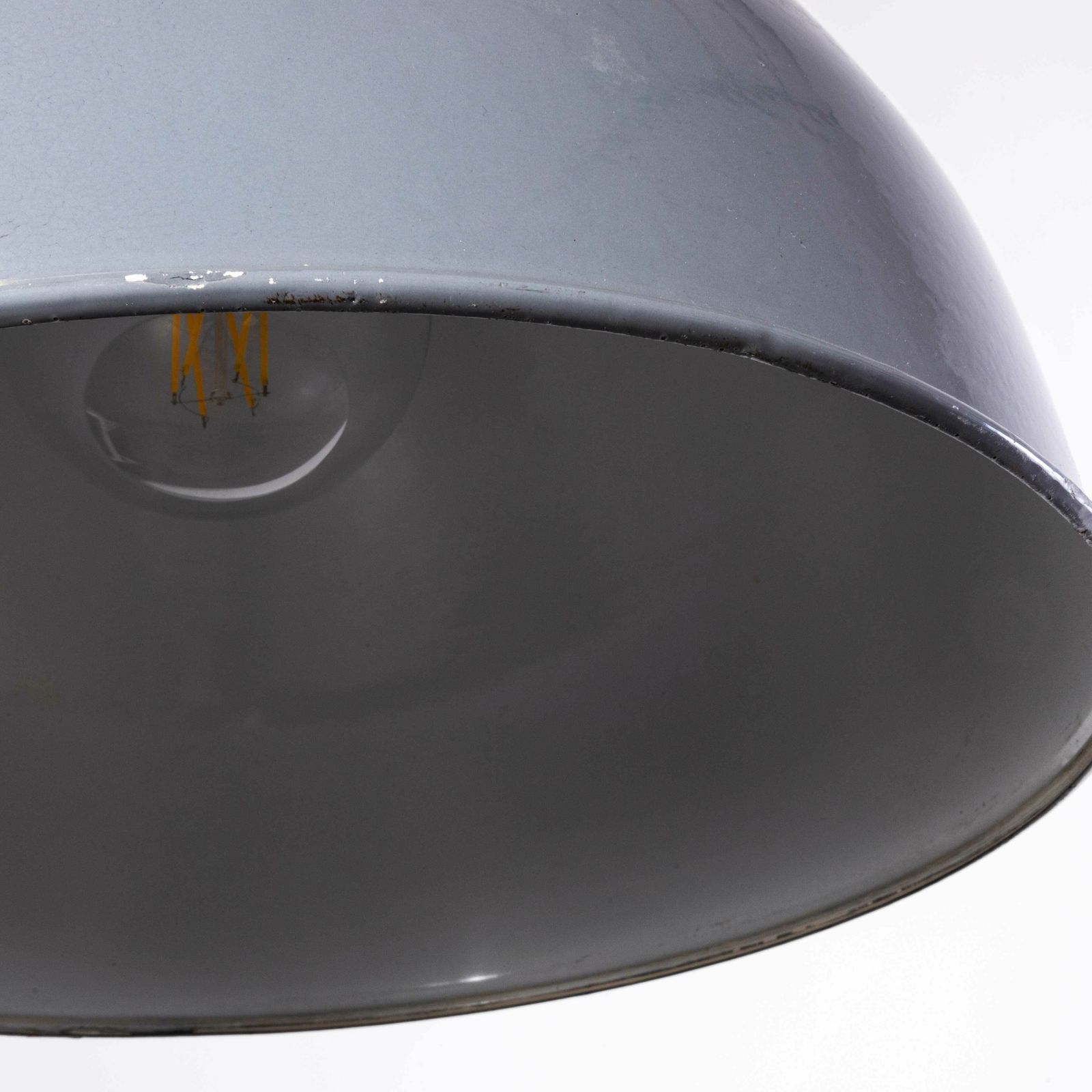 photo for sale 1950’s Double Domed Benjamin Enamelled Pendant Lamps – 18 Inch – Restored