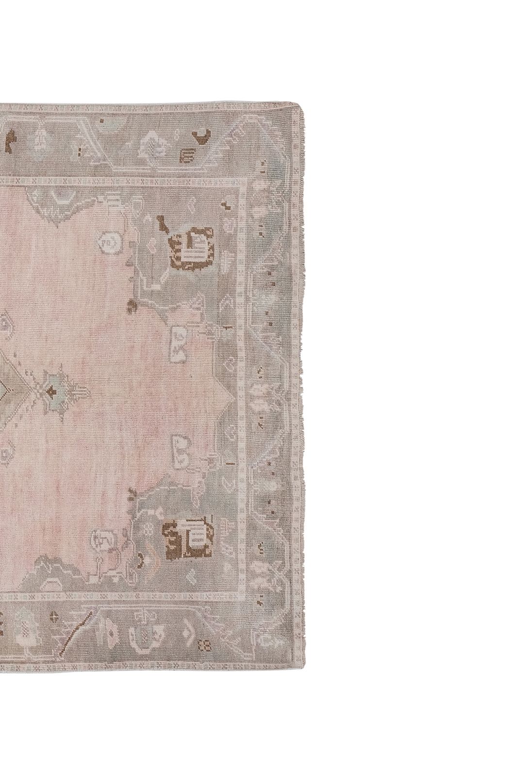 Geometric  Turkish Neutral Pale Color Oushak Rug 5'6'' X 8'7'' photo buy