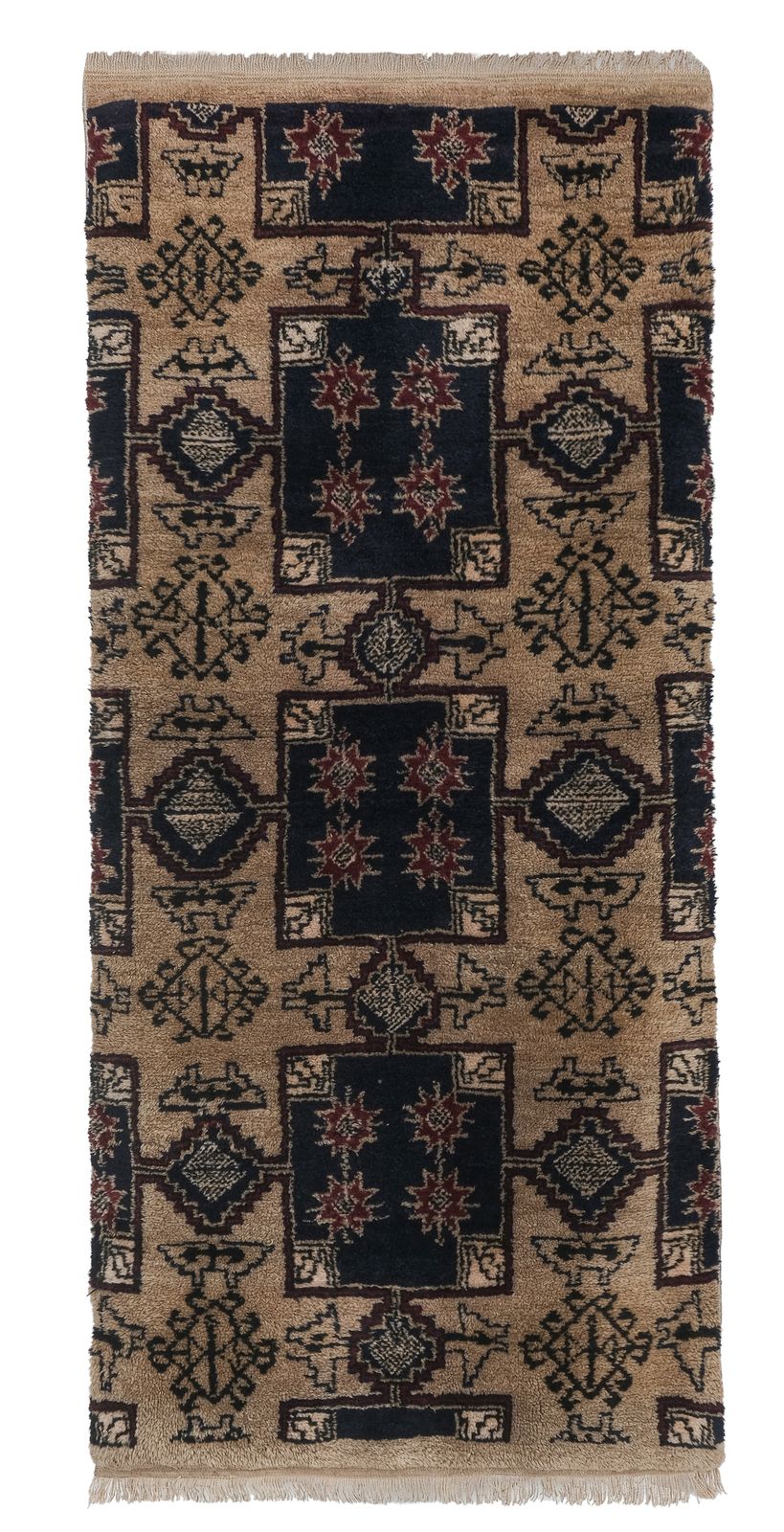 1960s Vintage Brown Turkish Tulu Rug 2'11'' X 6'4''