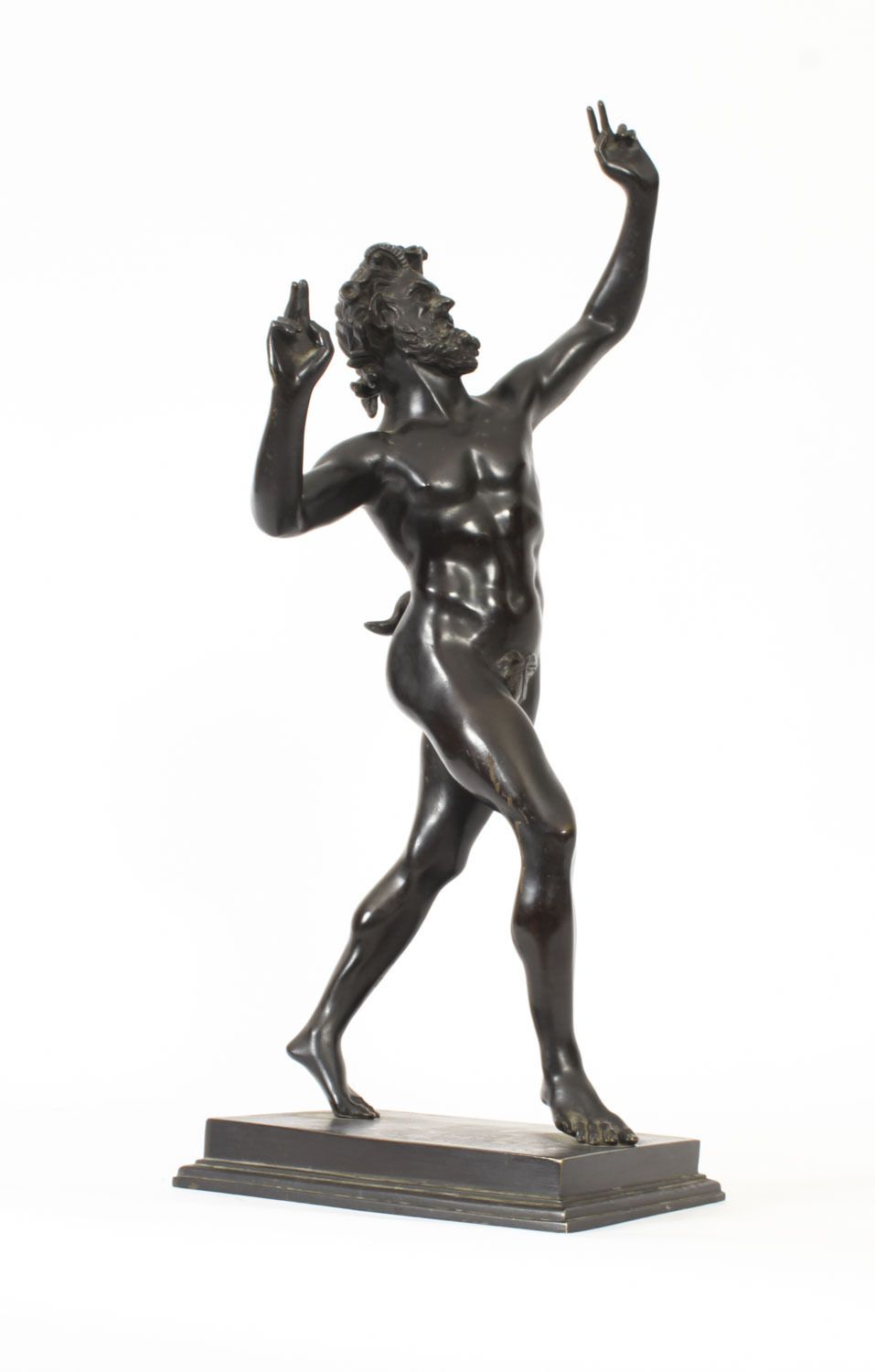Antique Large Bronze Of  Pan Dancing Musee De Naple,Circa 1870 19th C