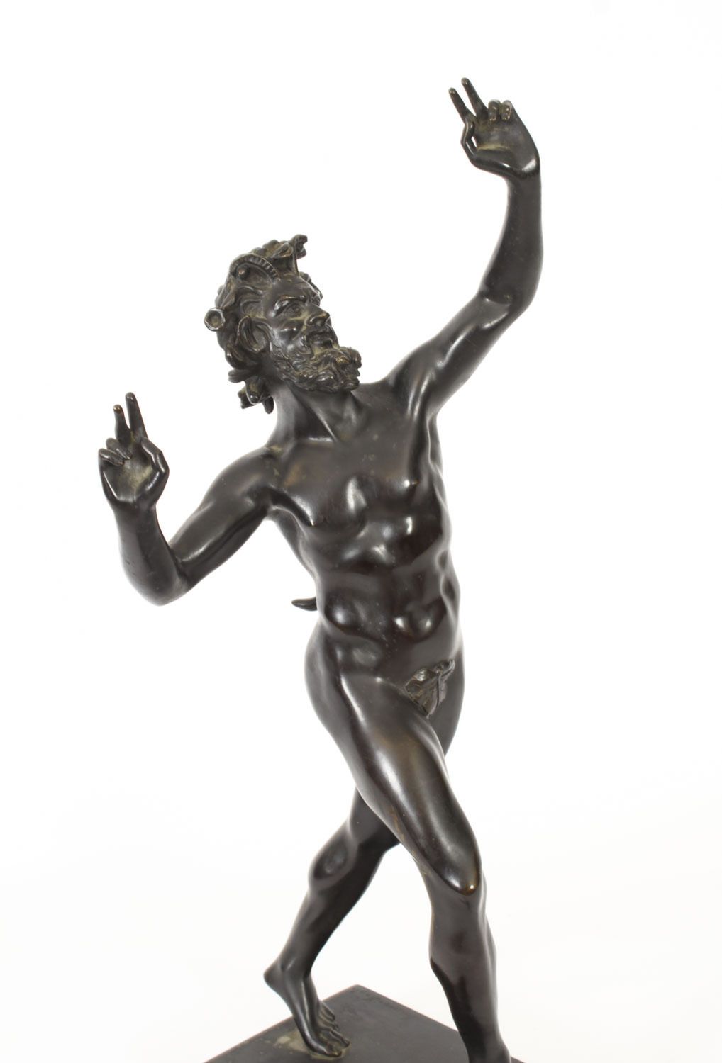 Antique Large Bronze Of  Pan Dancing Musee De Naple,Circa 1870 19th C photo for sale