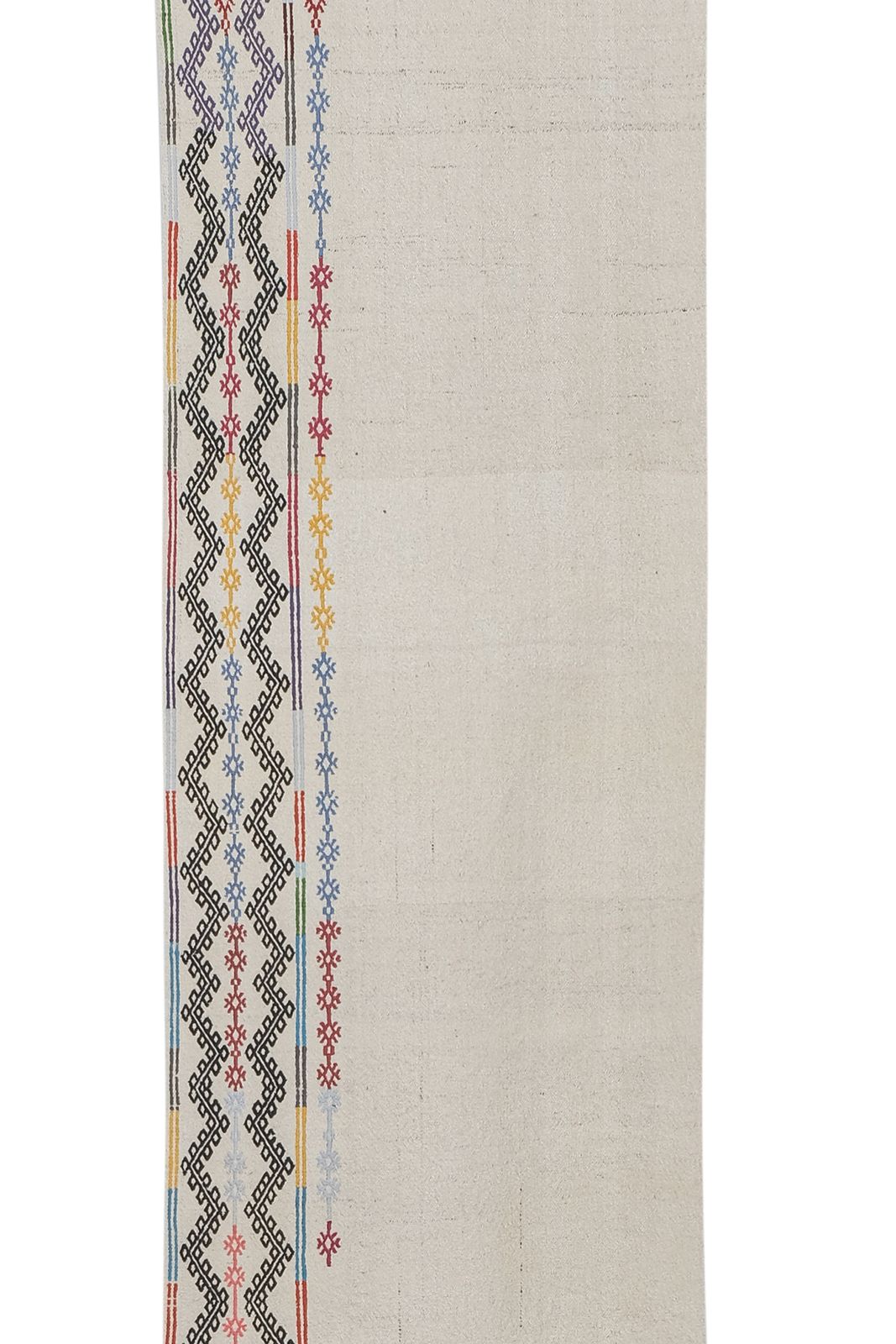 photo furniture Mid Century Turkish Long And Narrow Kilim Runner, Boho Nomadic Stair Kilim