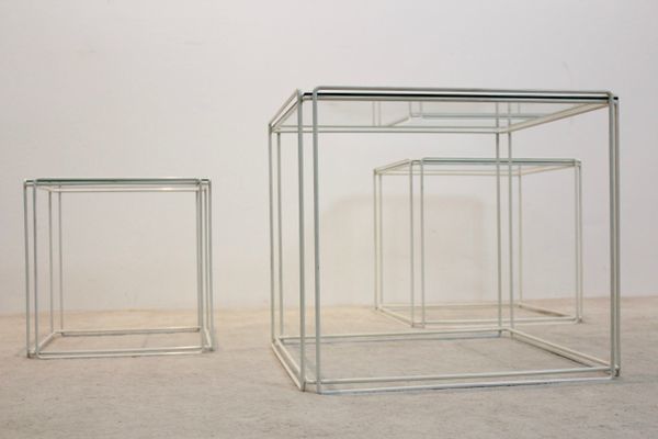 Isocele Graphical Nesting Tables By Max Sauze For Atrow, 1970s photo furniture