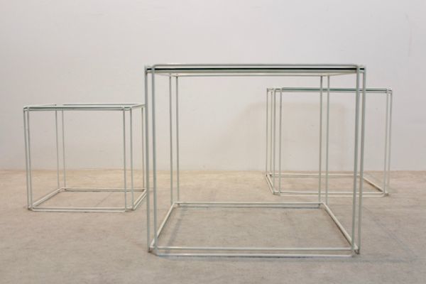 Isocele Graphical Nesting Tables By Max Sauze For Atrow, 1970s photo vintage