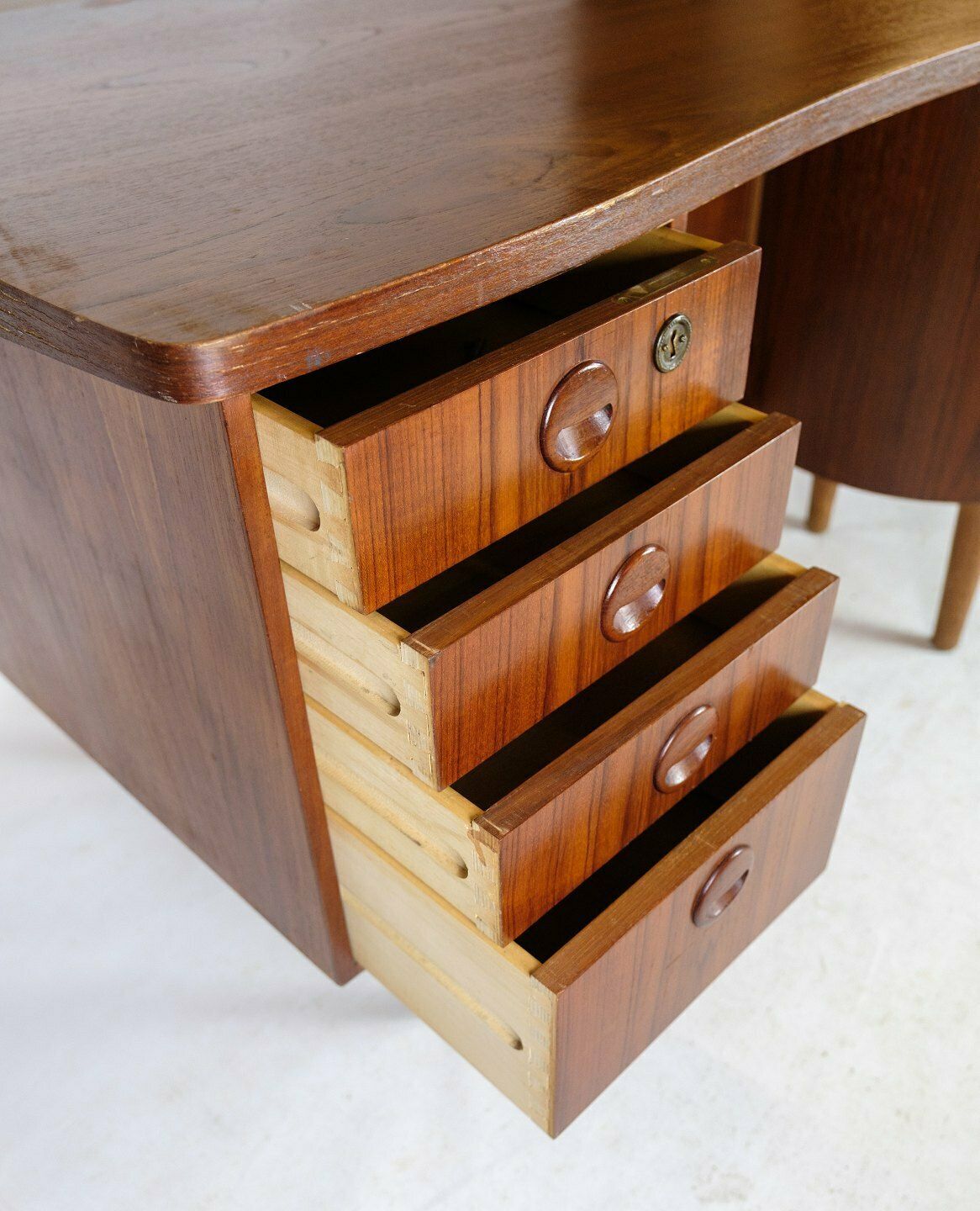 Desk Model 54 In Teak By Kai Kristiansen For Feldballes Møbelfabrik From 1954s photo vinterior