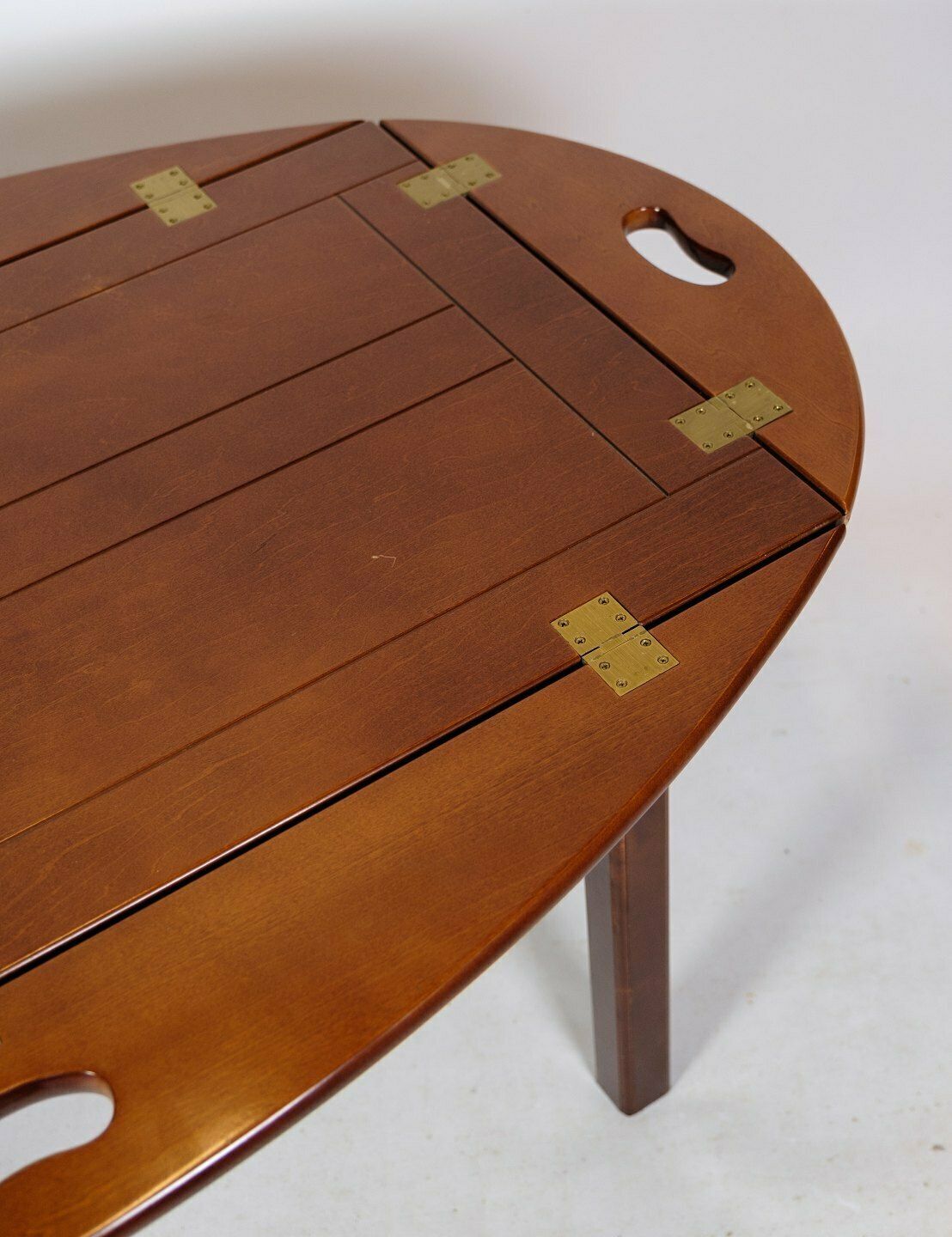 Coffee Table In Polished Mahogany  & Brass Fittings From 1940s photo for sale