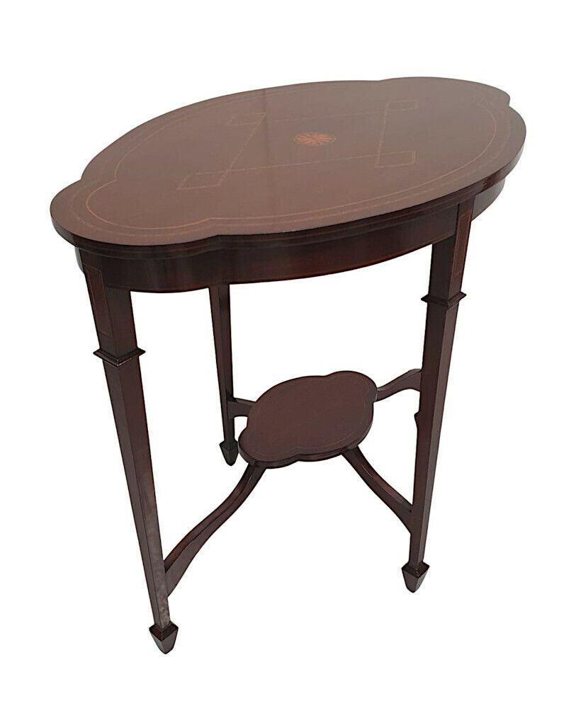 A Gorgeous Edwardian Marquetry Inlaid Occasional Table photo vinterior