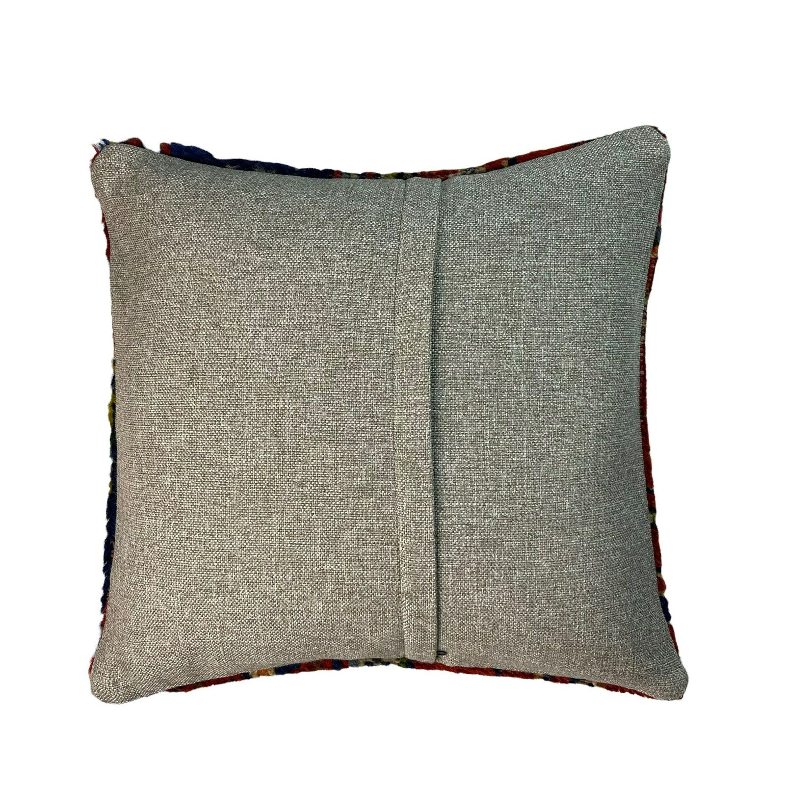 18'' X 18'' Vintage Hand Made Rug Cushion Cover, 45 X 45 Cm Decorative Rug Pillow Cover, Large Vintage Turkish Rug Cushion Cover photo for sale