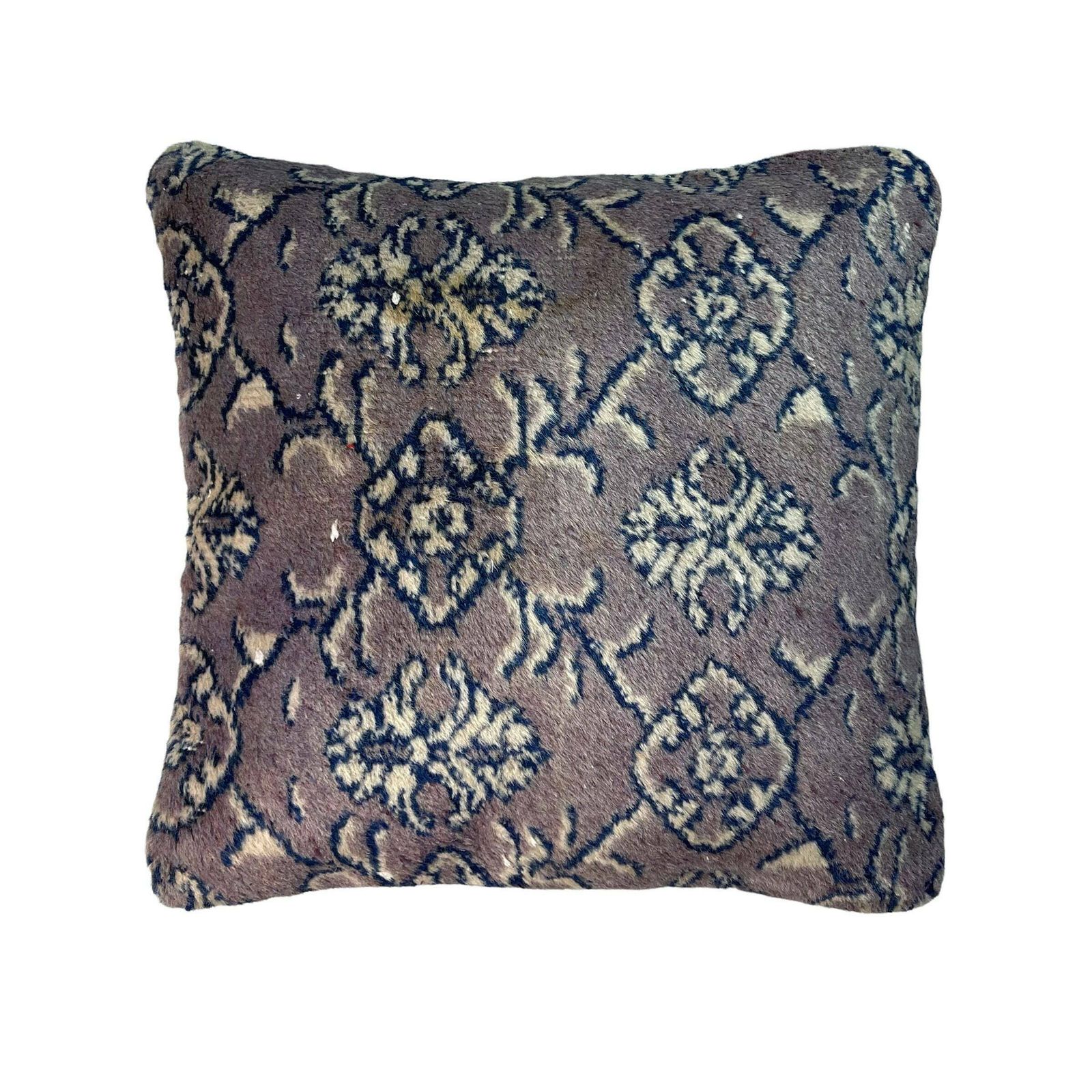 18'' X 18'' Vintage Hand Made Rug Cushion Cover, 45 X 45 Cm Decorative Rug Pillow Cover, Large Vintage Turkish Rug Cushion Cover photo vintage