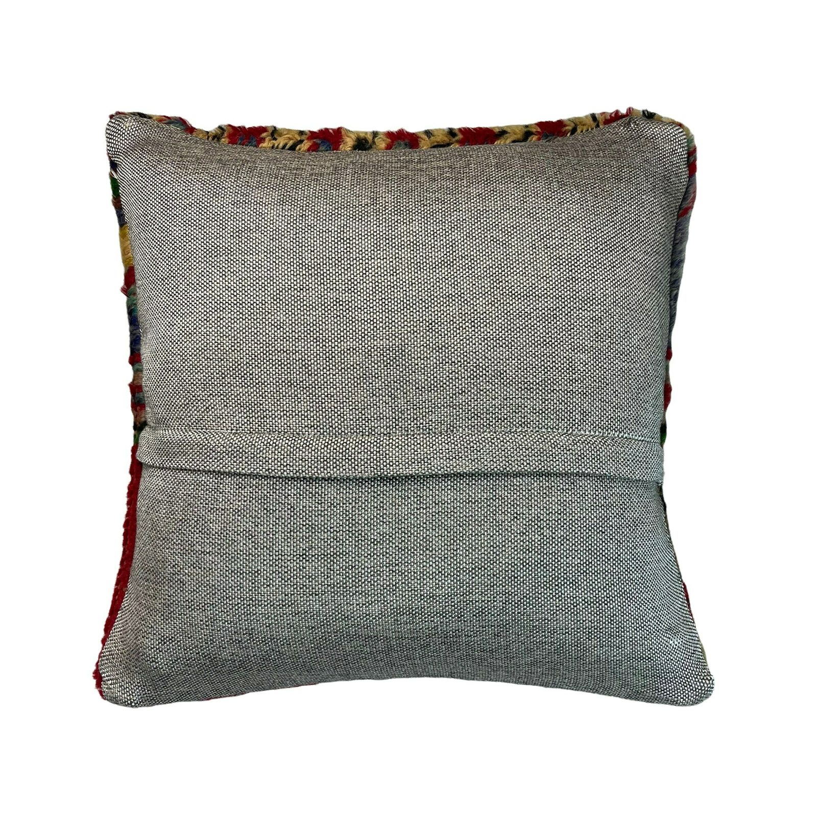 18'' X 18'' Vintage Hand Made Rug Cushion Cover, 45 X 45 Cm Decorative Rug Pillow Cover, Large Vintage Turkish Rug Cushion Cover photo for sale