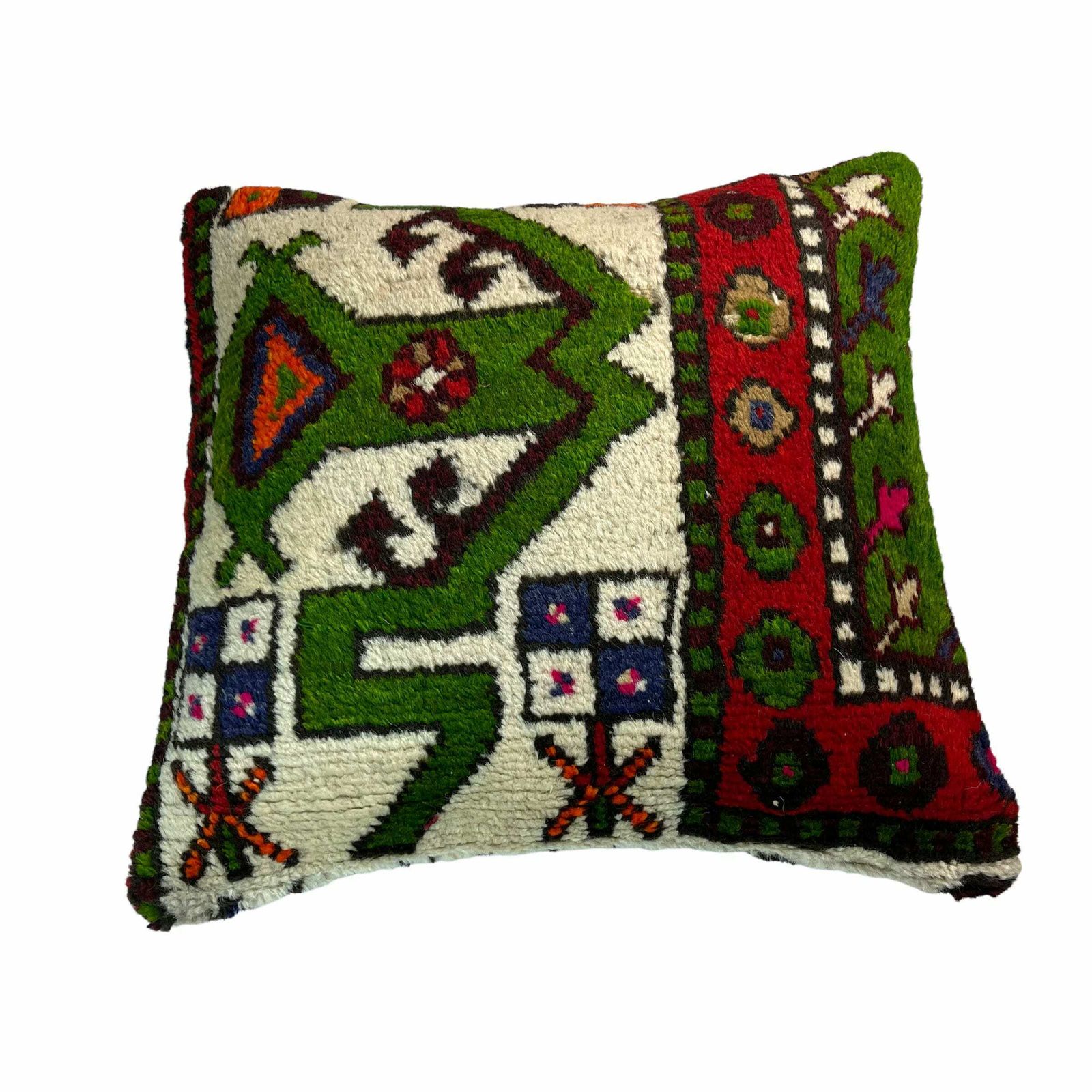 18'' X 18'' Vintage Handgemaakte Tapijtkussenhoes, 45 X 45 Cm Decoratieve Tapijtkussenhoes, Grote Vintage Turkse Tapijtkussenhoes photo vintage