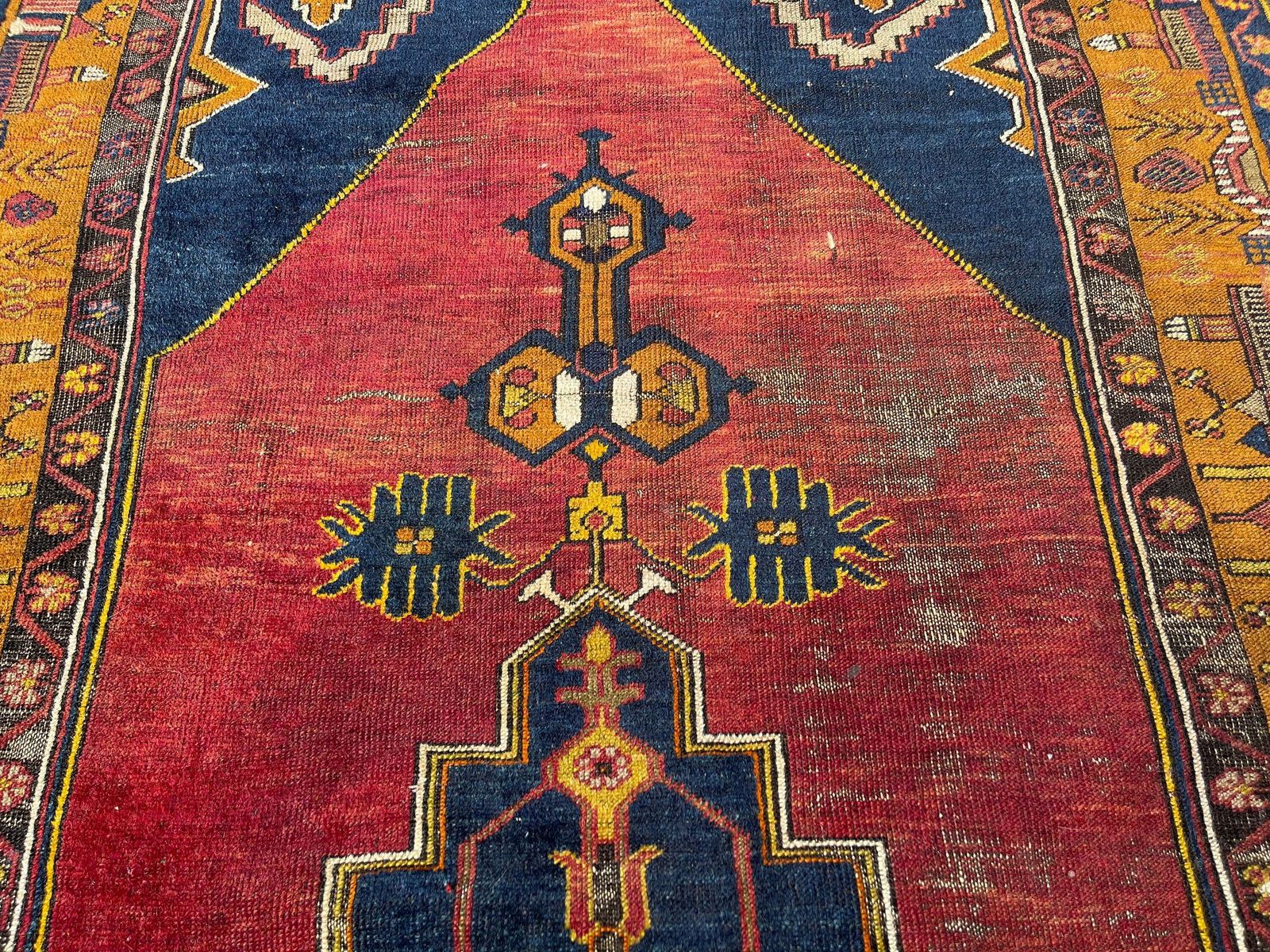Antique Turkish Rug Runner ,Feiner Handgeknüpfter Orientteppich Türkisch Teppich Läufer , 280 X 120 Cm photo vinterior