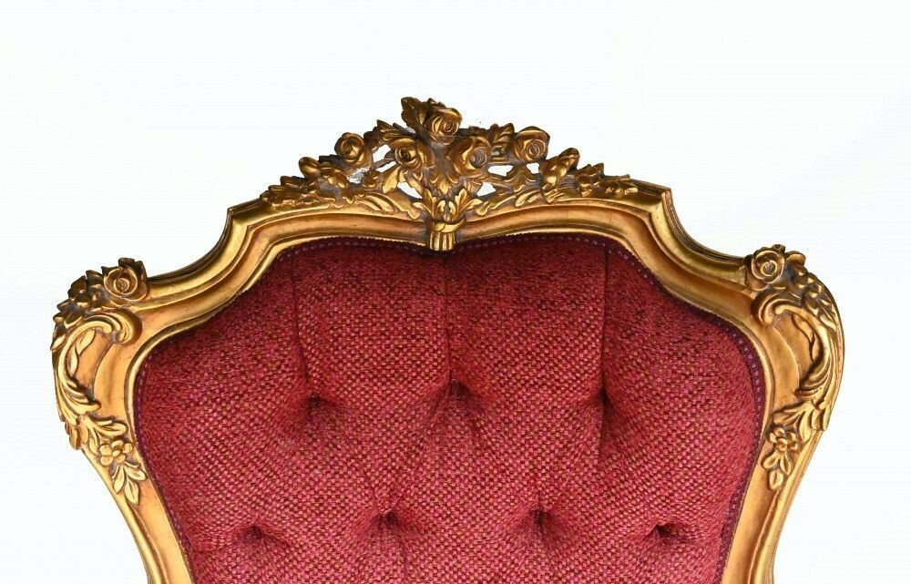 French Gilt Arm Chair Single Salon Seat Empire photo for sale