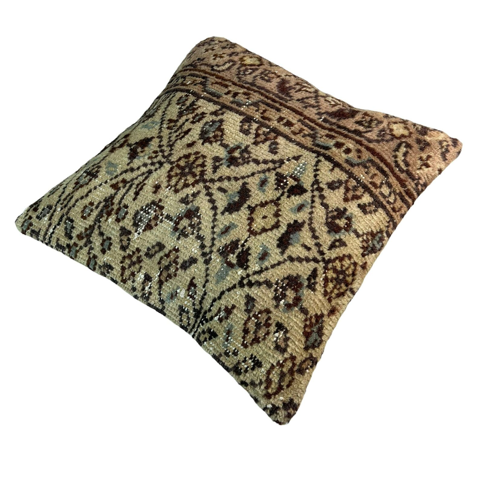 18'' X 18'' Vintage Handgemaakte Tapijtkussenhoes, 45 X 45 Cm Decoratieve Tapijtkussenhoes, Grote Vintage Turkse Tapijtkussenhoes photo vintage