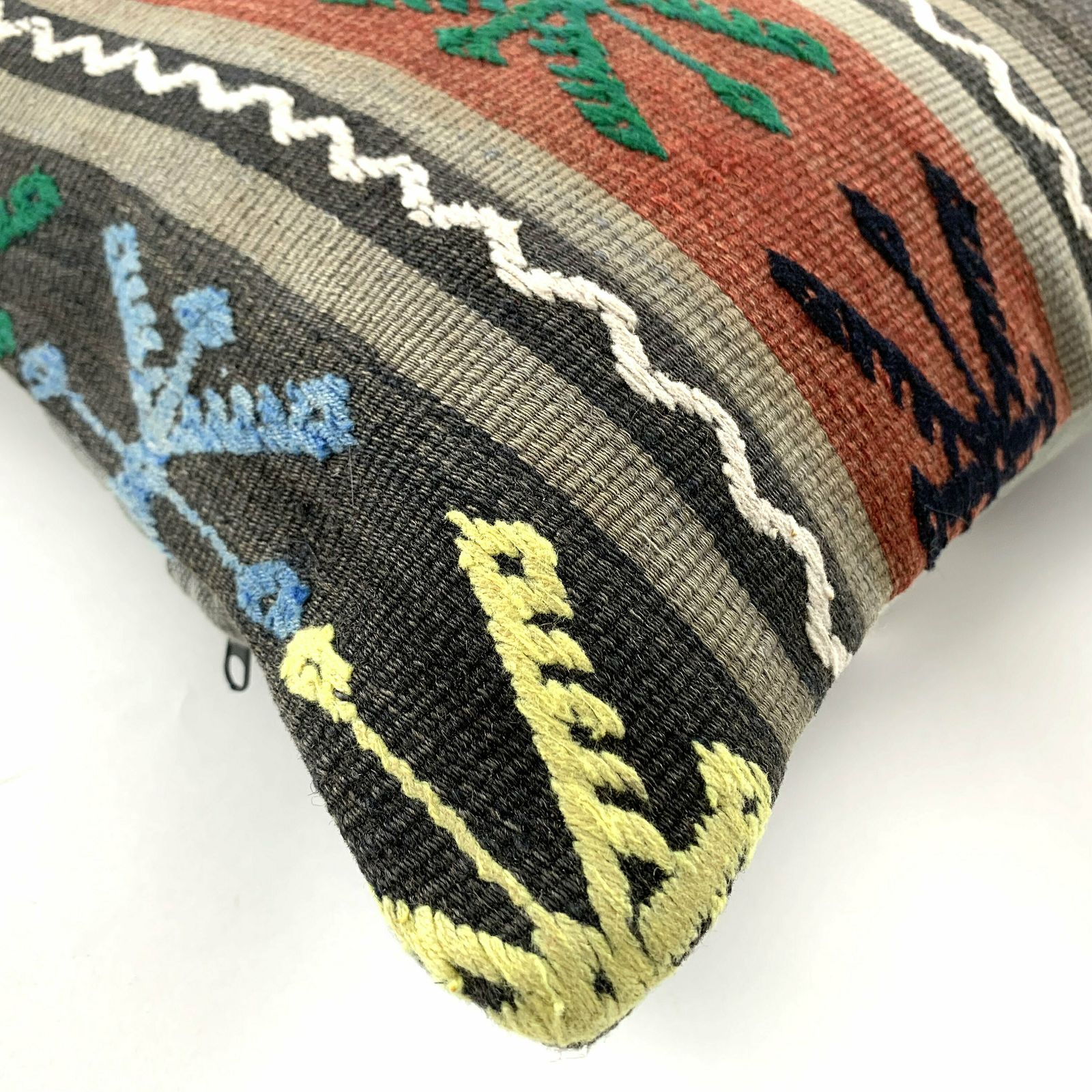 45x45 Cm Vintage Turkish Kilim Pillow Cover , Decorative Handmade Cushion Cover photo vinterior