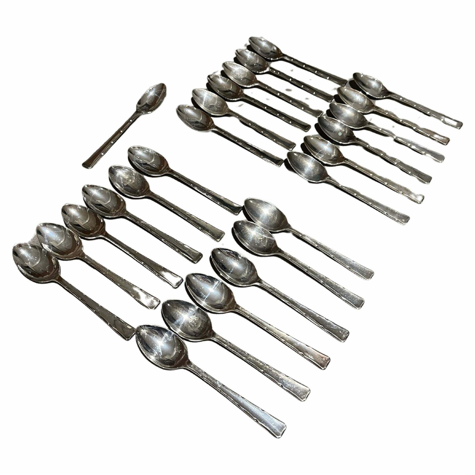 25 Antique Spoon English Silver Demitasse Coffee Tea Spoons 4 Set Of 6