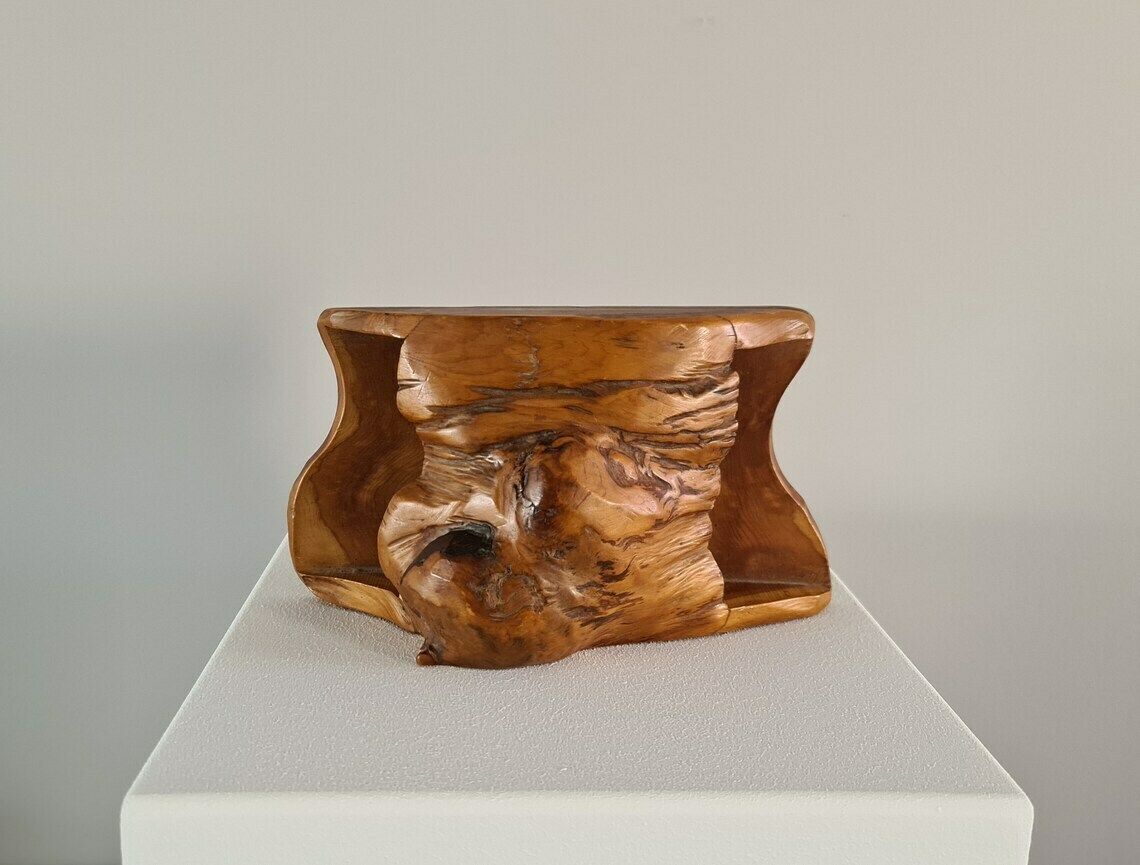 Very Beautiful Sculpture Signed In Olive Tree 50s / Artisanal Work / Mid Century / Vintage / Twentieth Centuryy photo for sale