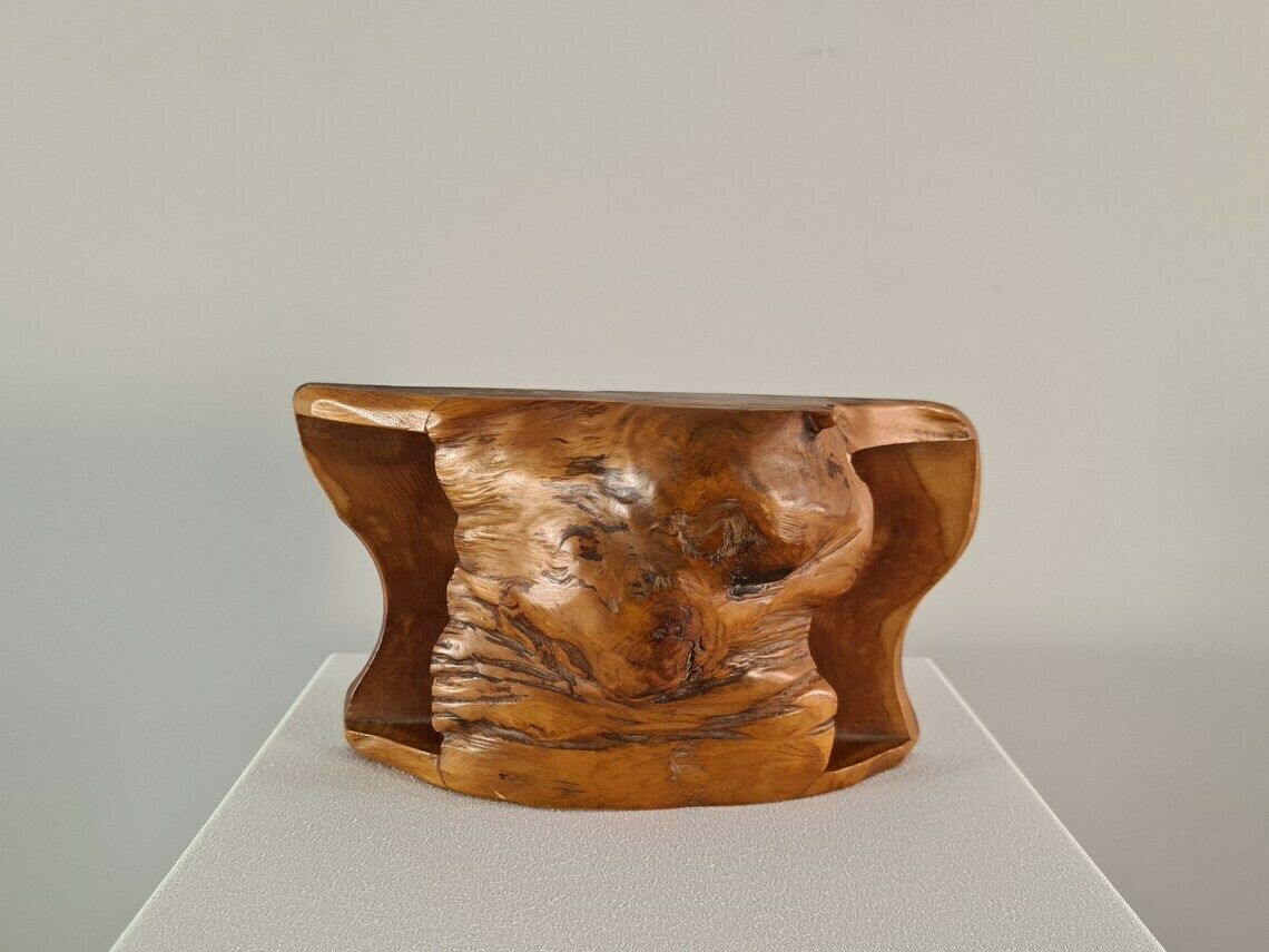 Very Beautiful Sculpture Signed In Olive Tree 50s / Artisanal Work / Mid Century / Vintage / Twentieth Centuryy photo Art