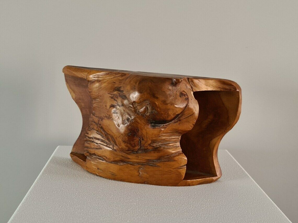 Very Beautiful Sculpture Signed In Olive Tree 50s / Artisanal Work / Mid Century / Vintage / Twentieth Centuryy photo vinterior