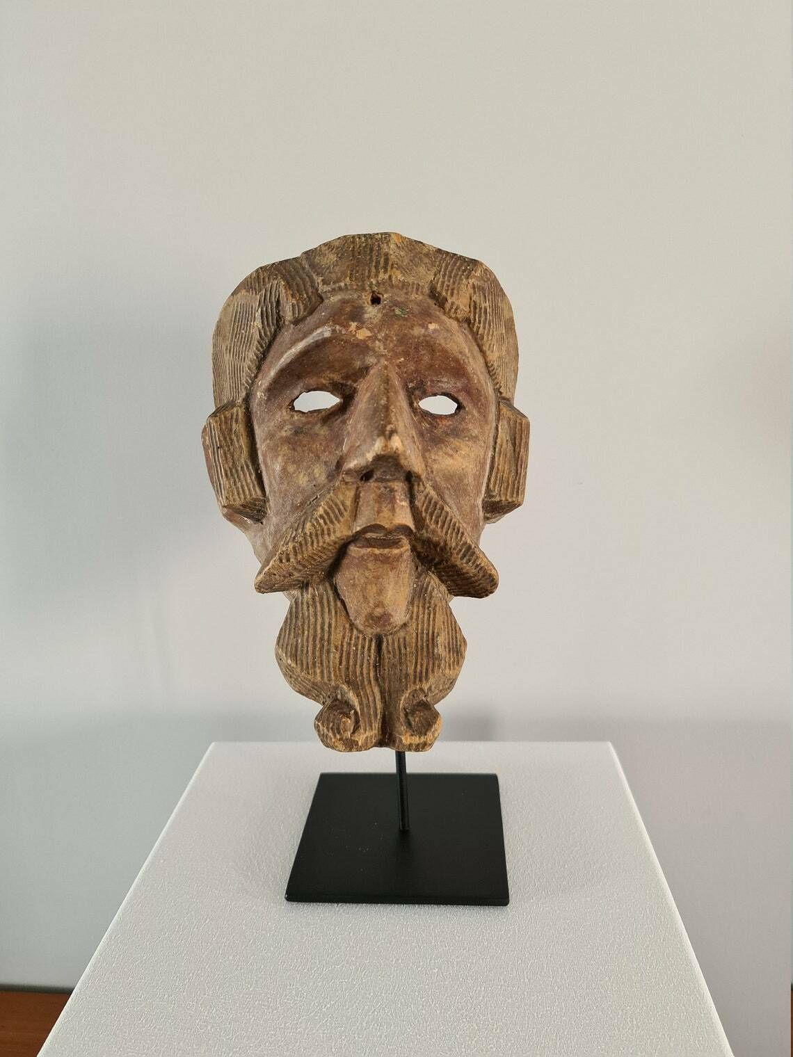 South America 1960 Wooden Mask With Polychromes Vintage Mid Century Xxth Century photo furniture