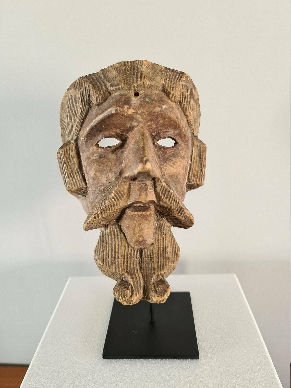 South America 1960 Wooden Mask With Polychromes Vintage Mid Century Xxth Century photo for sale