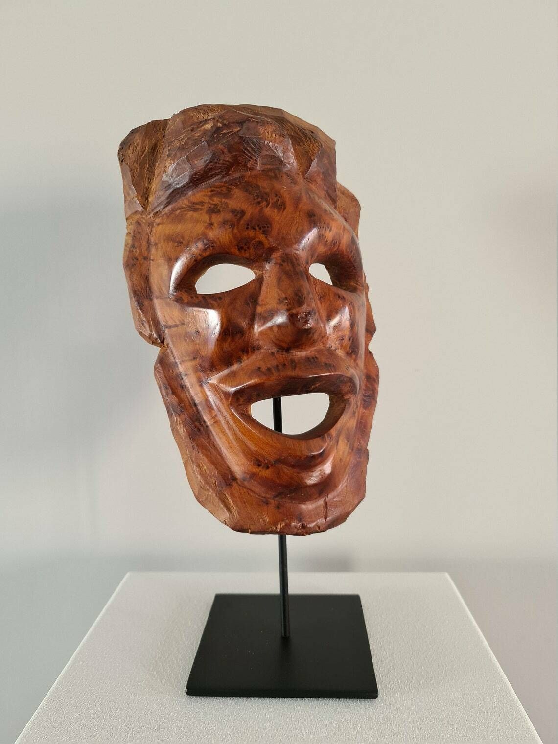 Greek Olive Mask 1960 Vintage Greece Mid Century Xxth Century photo furniture