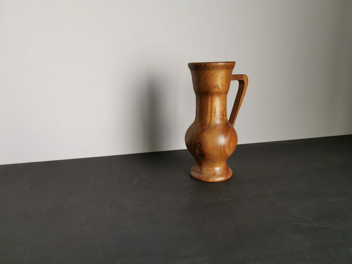 photo furniture Vase In Olive Wood Turned In The Mass / Handmade / 60s / Mid Century / France / Decoration / Xxth Century