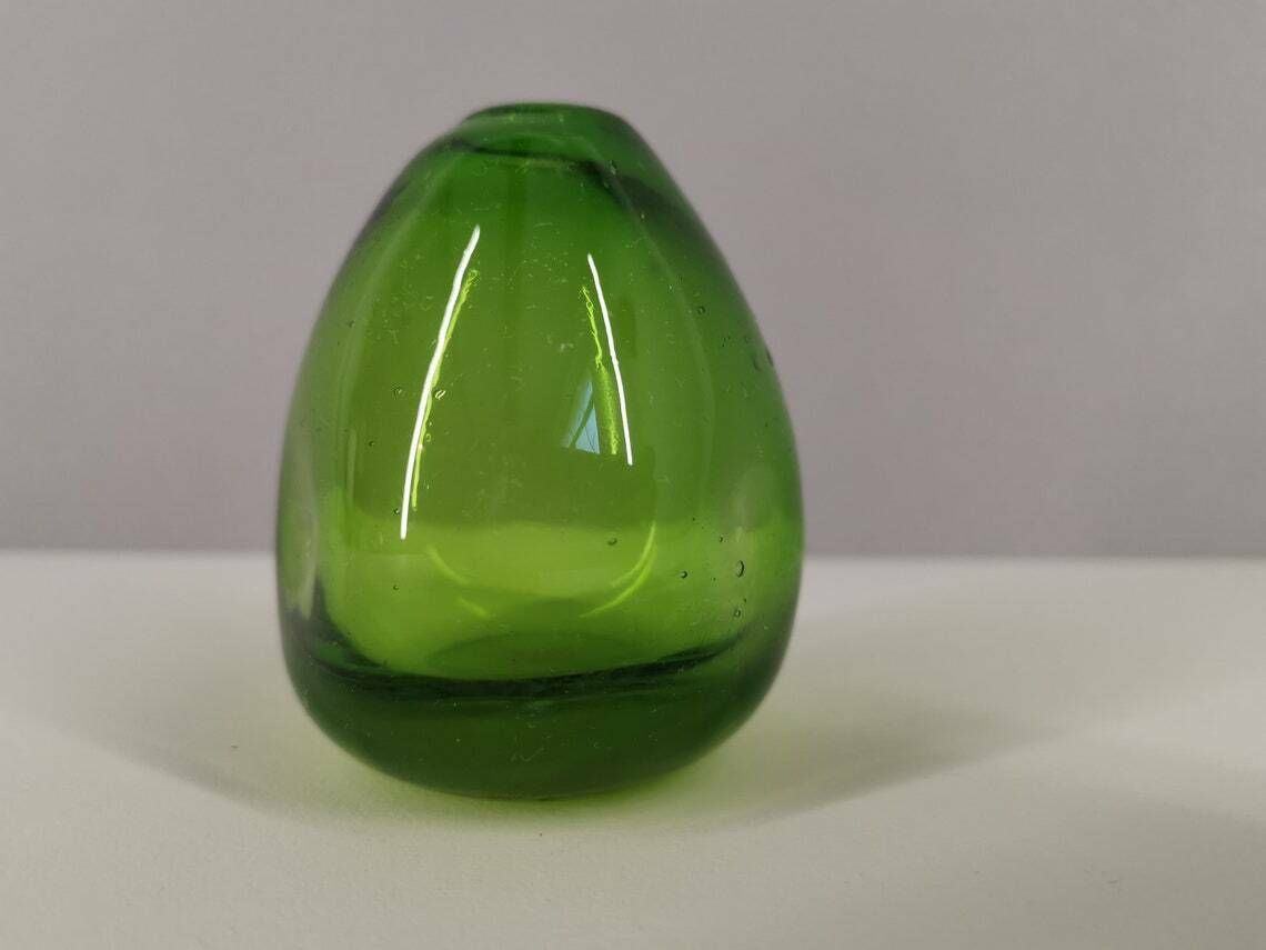 Glass Soliflore Vase / 60s / French Glassware / Handcrafted Work / Mid Century / France / 20th Century photo for sale